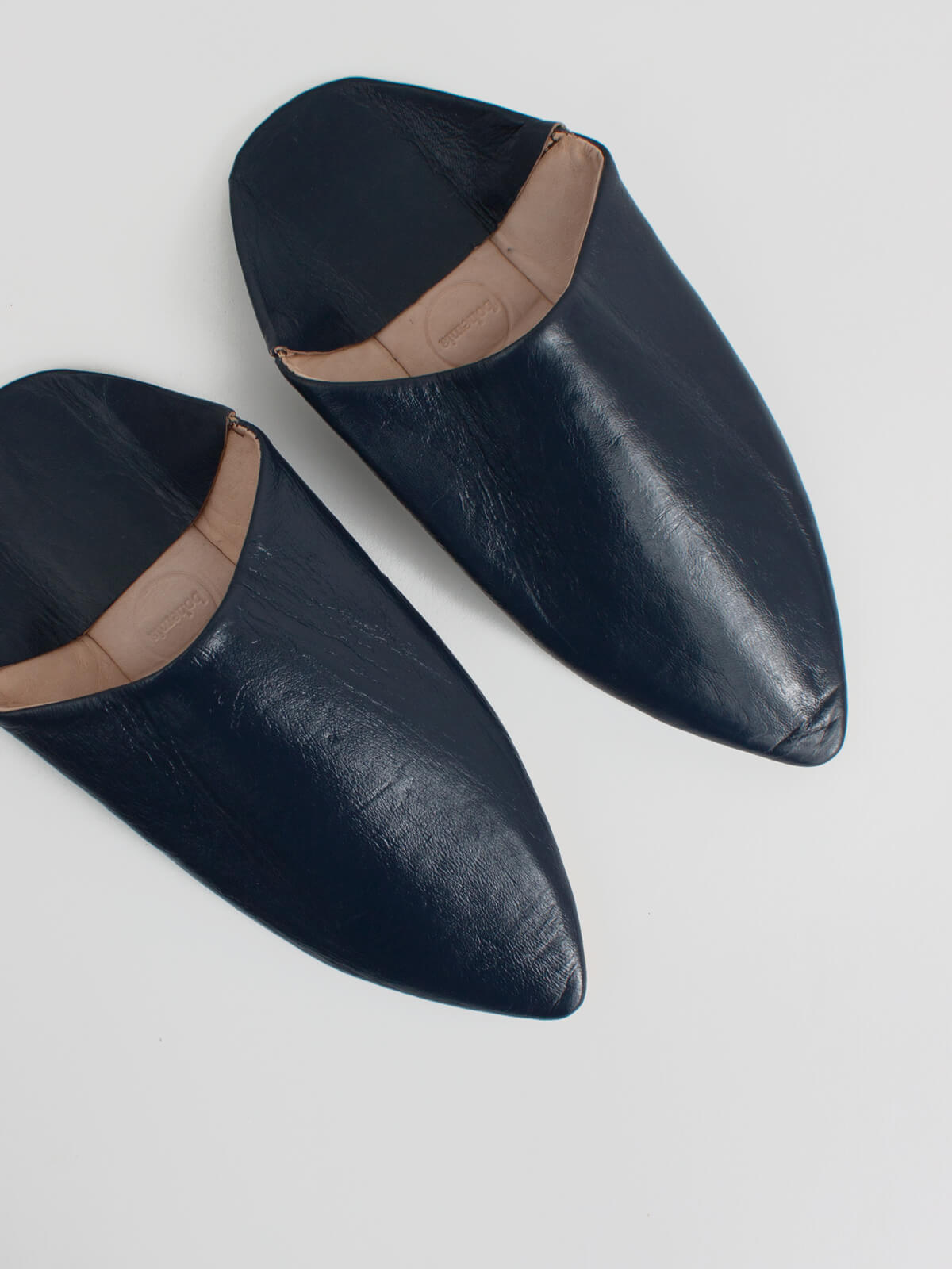 Authentic Moroccan Men's Pointed Babouche Slippers - Handmade Leather Indigo House Shoes for Comfort & Style | Perfect for Home, Lounge & Cultural Fashion