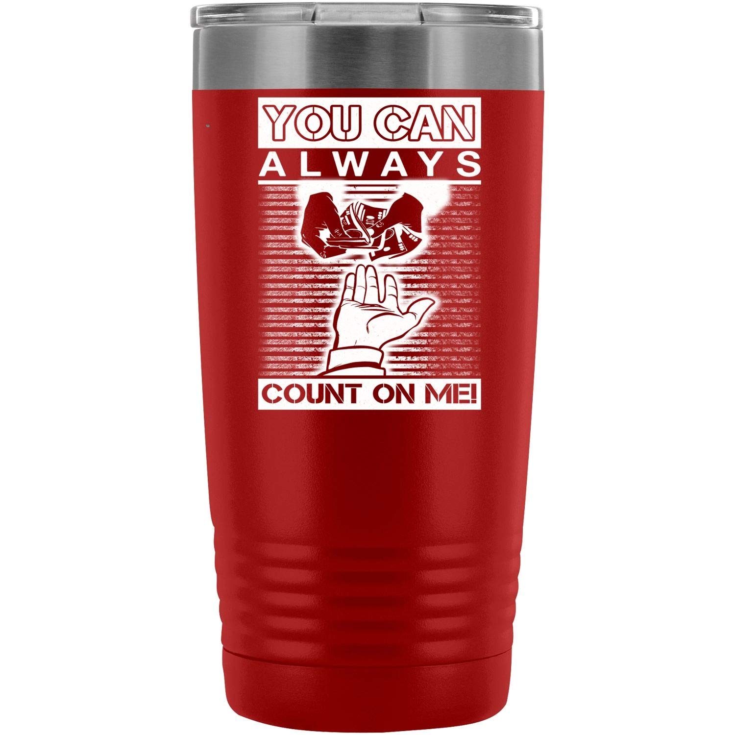 Accountant Coffee Tumbler 20oz - Double Wall Vacuum Insulated Travel Mug with Straw & Lid - You Can Always Count On Me Gift - Keeps Drinks Hot/Cold for Hours - Perfect for Office, Commute & Outdoor Adventures (Red)