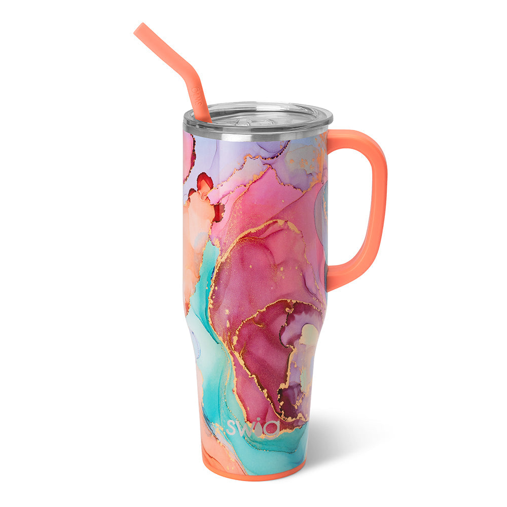 40oz Dreamsicle Mega Mug - Large Insulated Tumbler with Lid & Straw - Perfect for Coffee, Tea, Iced Drinks - Home, Office, Travel & Outdoor Use