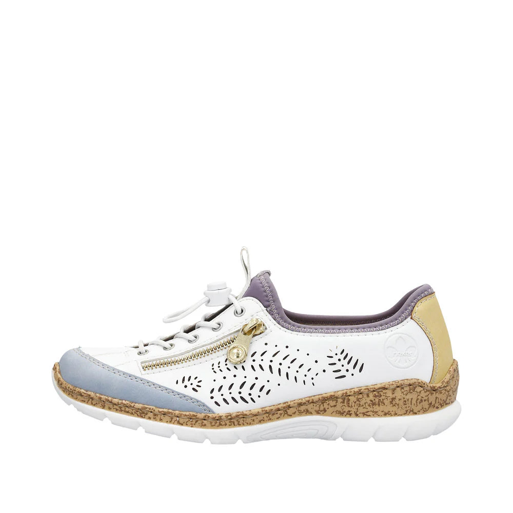 Rieker N42K6 White Women's Comfortable Casual Shoes - Perfect for Work, Walking & Everyday Wear