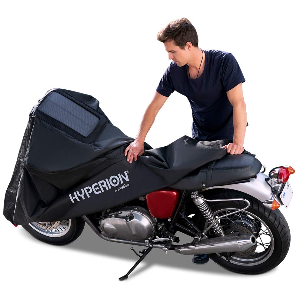 Hyperion Solar Motorcycle Cover - Medium, Weatherproof for Outdoor Storage | Scooter & Moped Protection