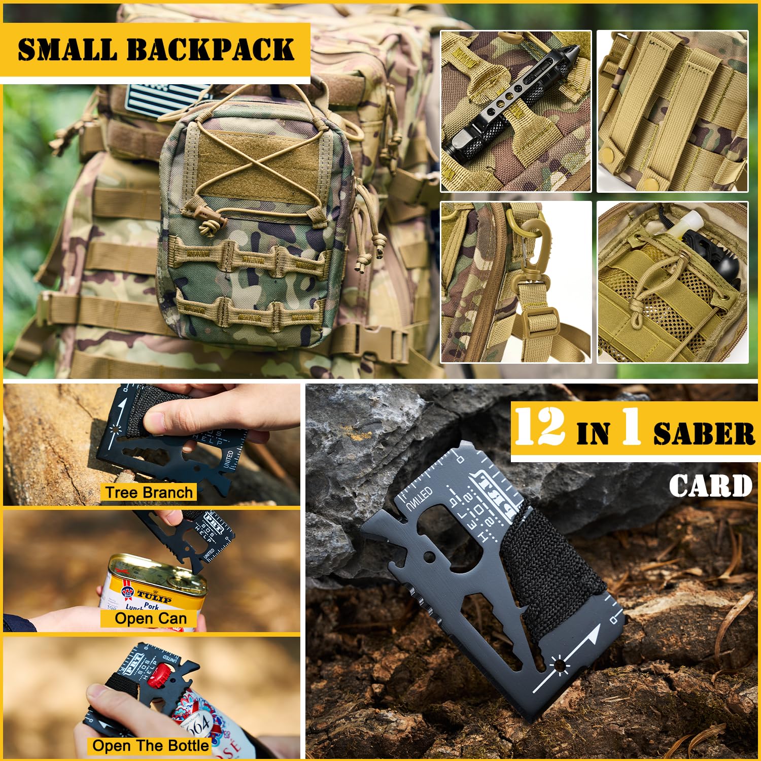99PCS Professional Survival First Aid Kit - Large Hiking Backpack with Emergency Equipment for Outdoor Adventures, Camping & Hiking Gear - Perfect Gift for Men & Fathers