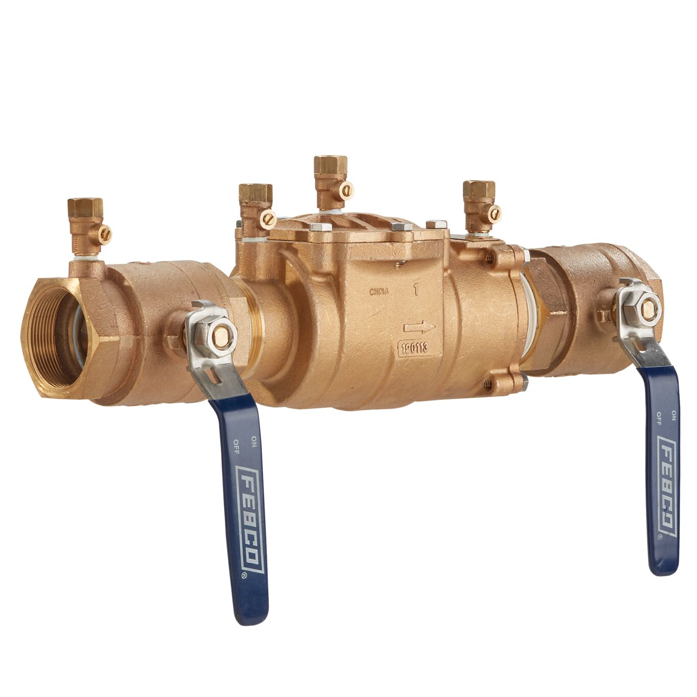 FEBCO 1116 Double Check Valve Assembly Model 850 - 2 Inch Bronze Backflow Preventer with Ball Valves | Ideal for Irrigation, Plumbing & Water Supply Systems