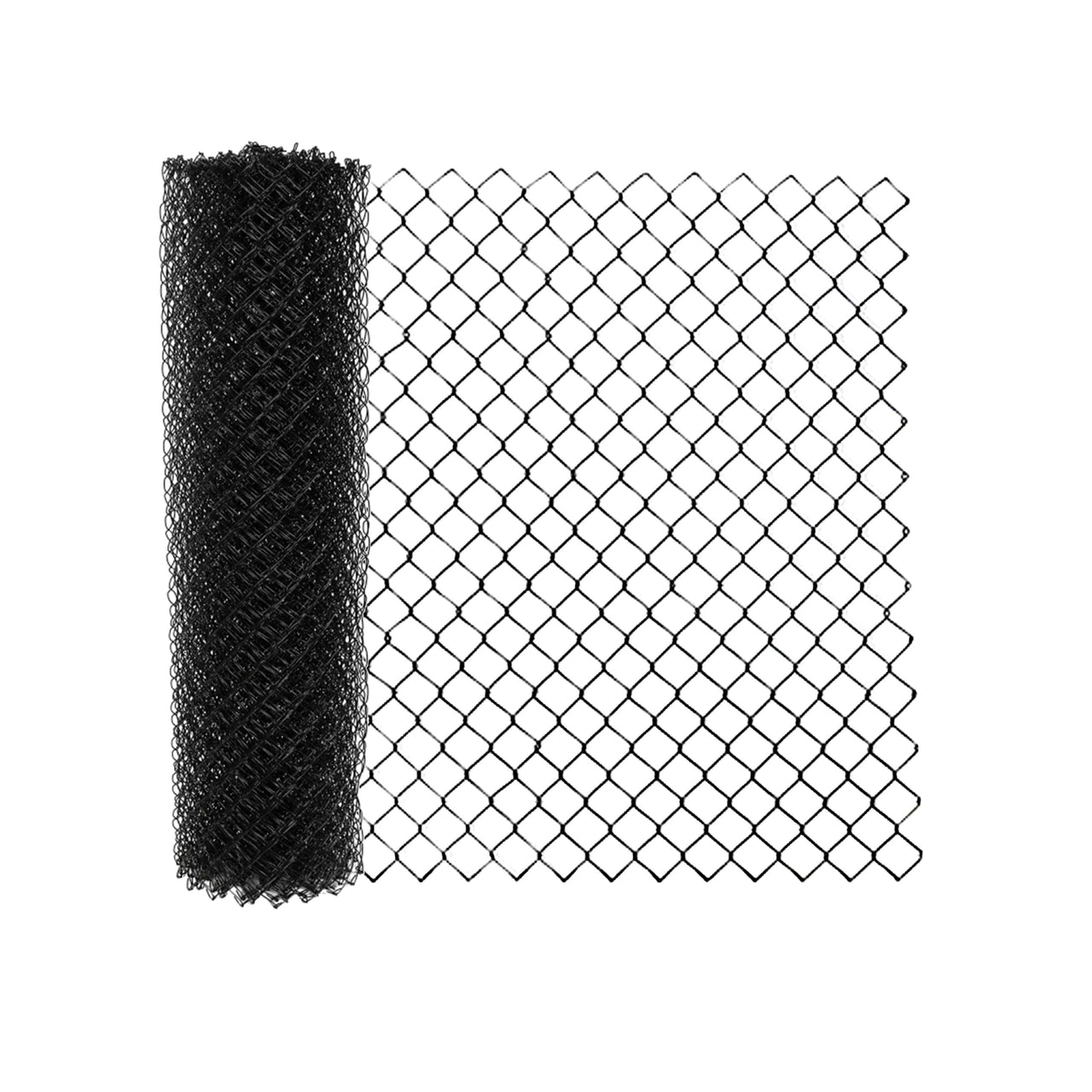 Galvanized Steel Chain Link Fence Fabric 4x50 Feet - 9.5 AWG Black Vinyl Coated for Backyard, Dog Kennel & Security Fencing