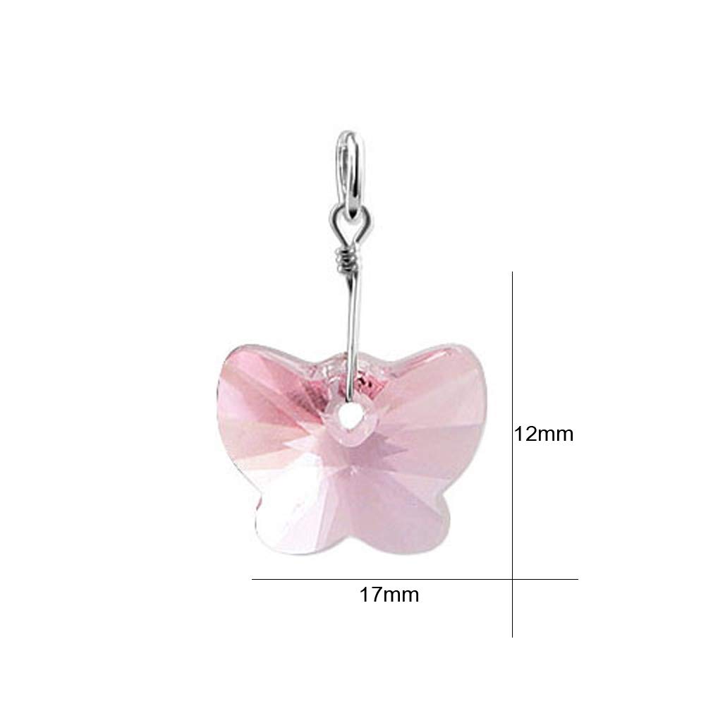 Sterling Silver Butterfly Pendant with Austrian Crystals for Elegant Jewelry
