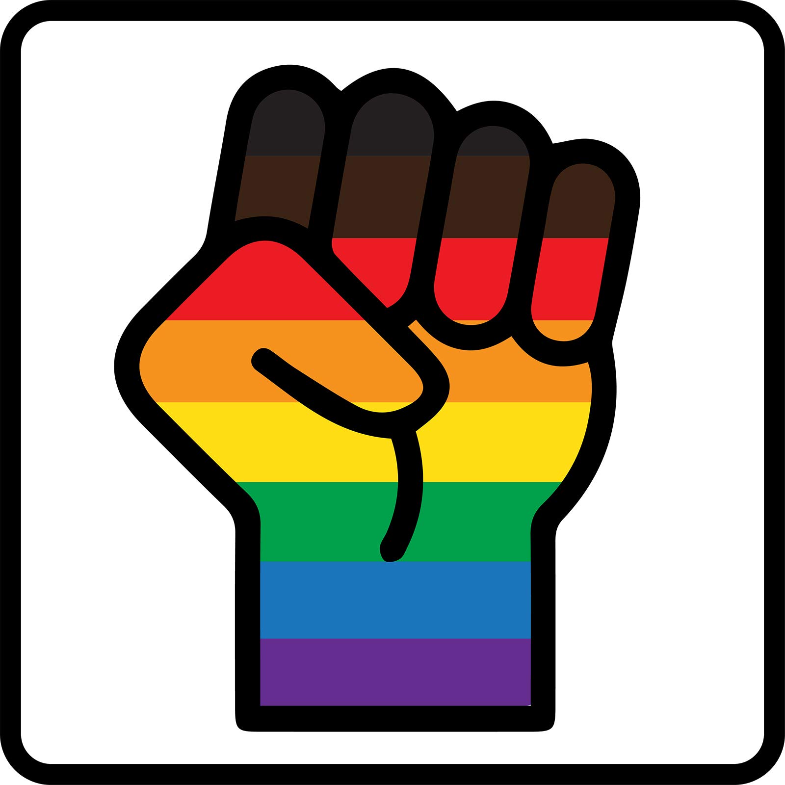 Black Lives Matter Hand Pattern Anti-Racism BLM Movement Vinyl Decals - Rainbow LGBT Pride Stickers for Cars, Trucks, Windows, Doors, Vans, Walls & Laptops - Show Support for Equality & Social Justice Movements