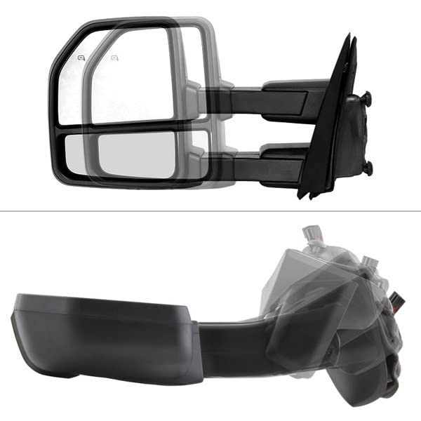 Xtune Telescoping Mirrors for Cars - Adjustable Side Mirror Extenders with Wide View (MIR-FF15015S-G4-PWH-SM-SET) - Perfect for Parking, Lane Changes & Blind Spot Monitoring