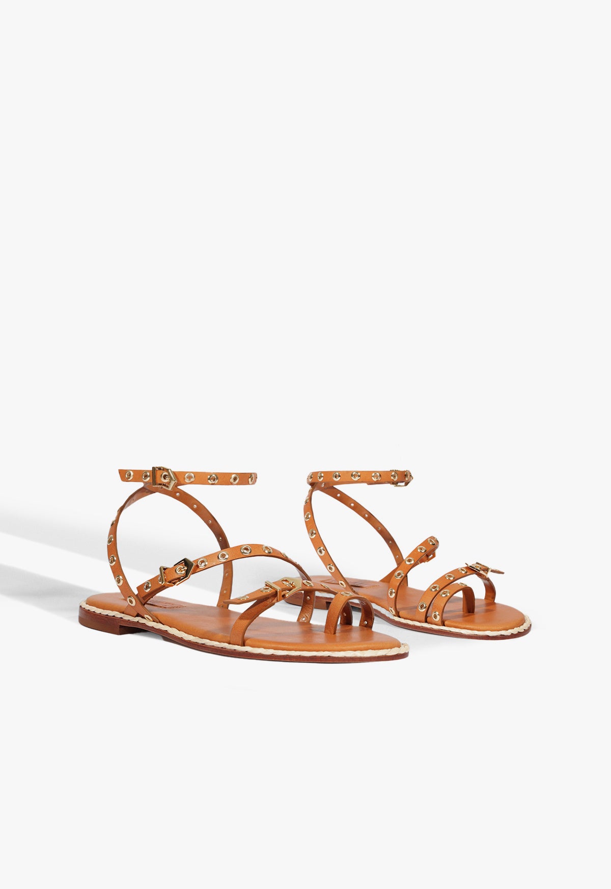 Annette Brown Leather Sandals for Women - Comfortable Strappy Summer Sandals with Cushioned Footbed | Perfect for Beach, Vacation & Casual Outings