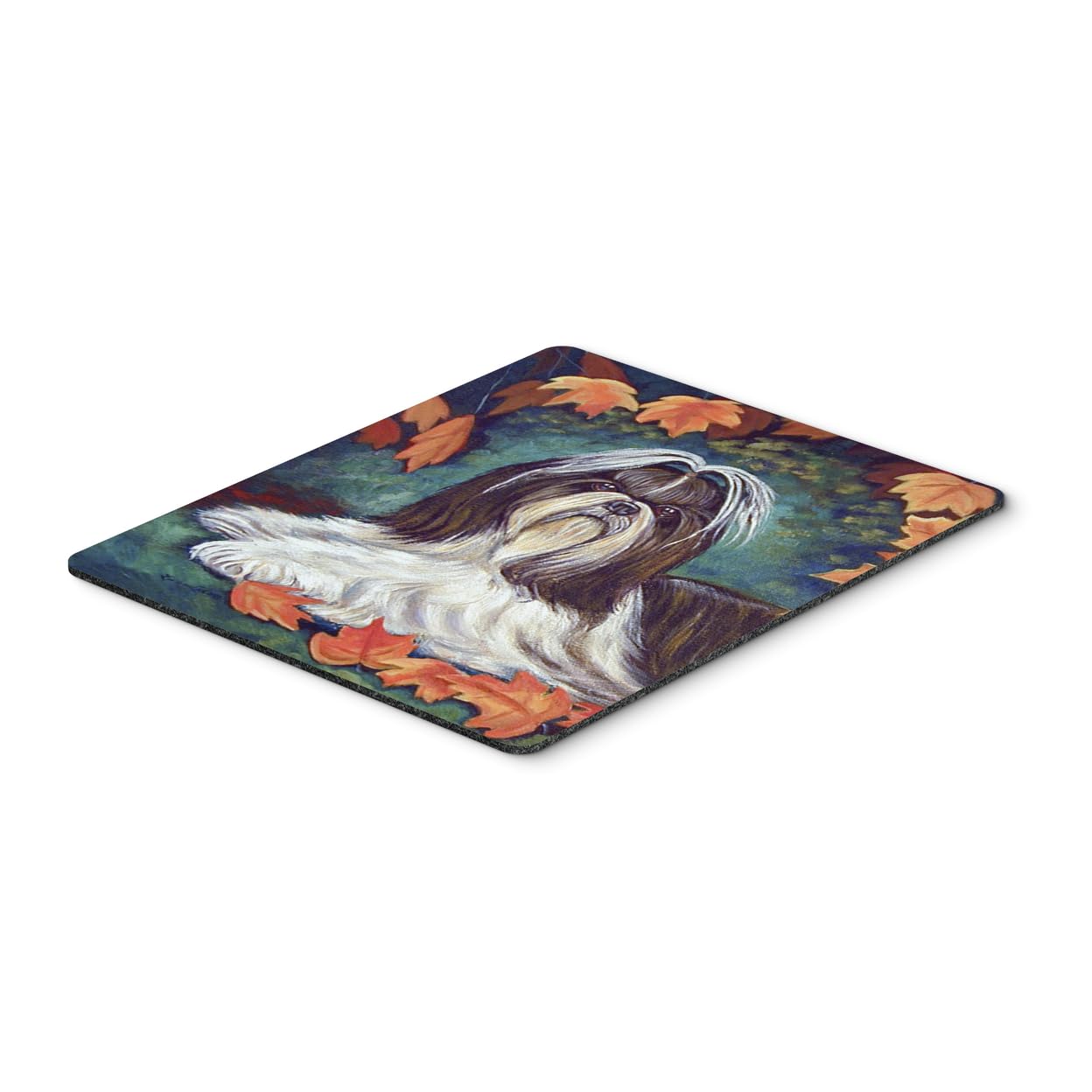 Caroline's Treasures 7182MP Autumn Leaves Shih Tzu Mouse Pad - Large Washable Non-Slip Desk Mat for Home Office, Gaming & Computer Work | Perfect for Laptop Users, Hot Pad & Trivet | Fall-Themed Home Decor Accessory