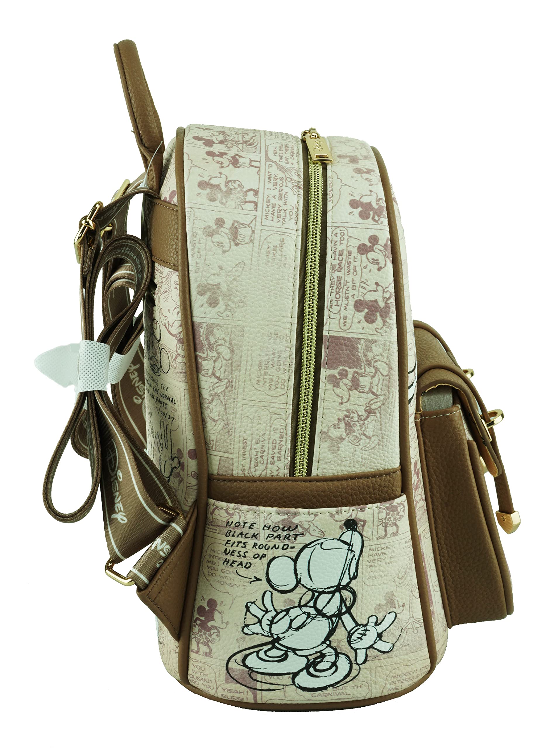 Disney Mickey Mouse 11 Inch Vegan Leather Mini Backpack for Women & Girls - Stylish School Bag, Travel Purse, Cosplay Accessory, Disney Park Outfit