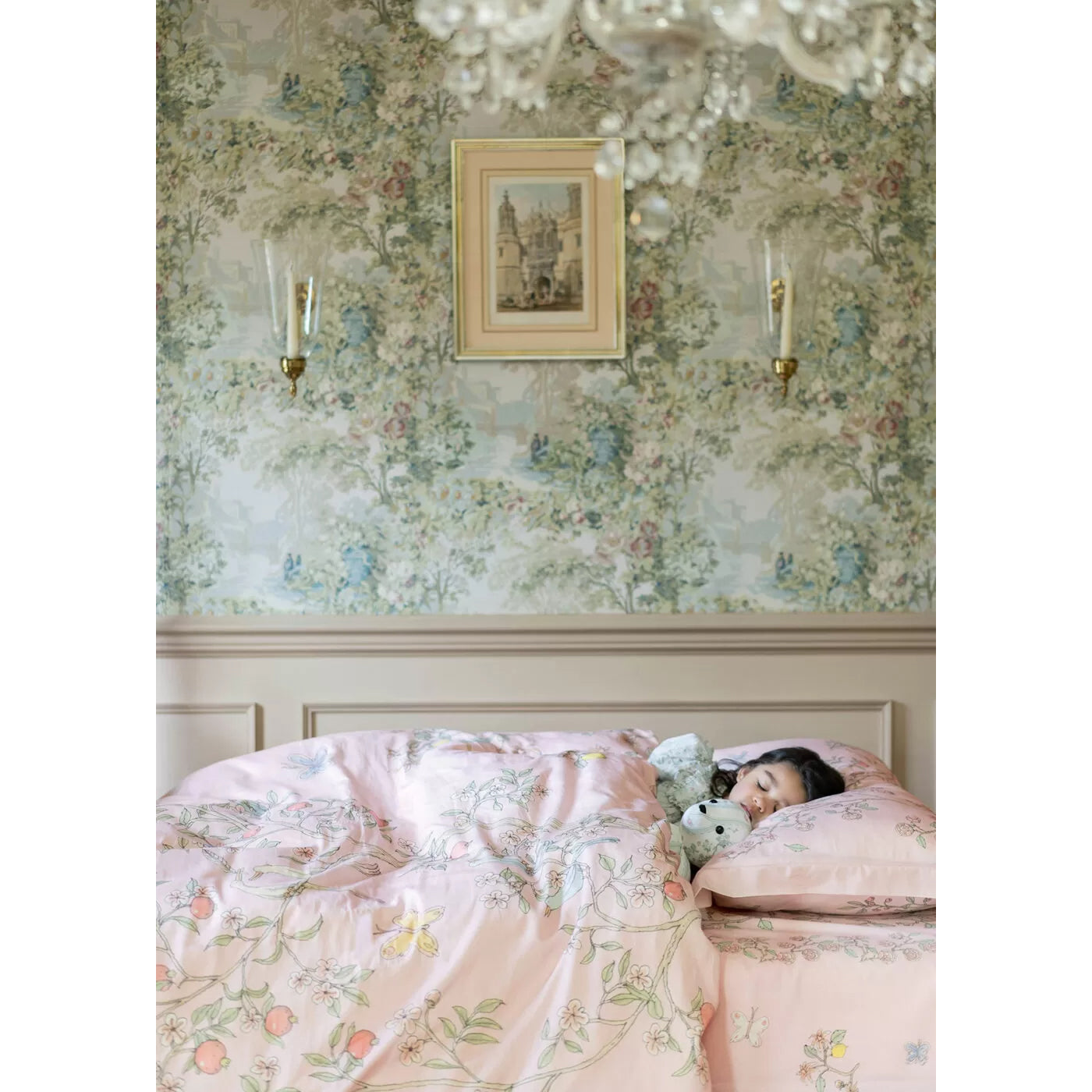 Atelier Choux Premium Single Bed Duvet Cover - In Bloom Pink Floral Design | Soft 100% Cotton Bedding for Girls' Room & Nursery Decor | Perfect for Kids Bedroom, Guest Room & Cozy Home Styling