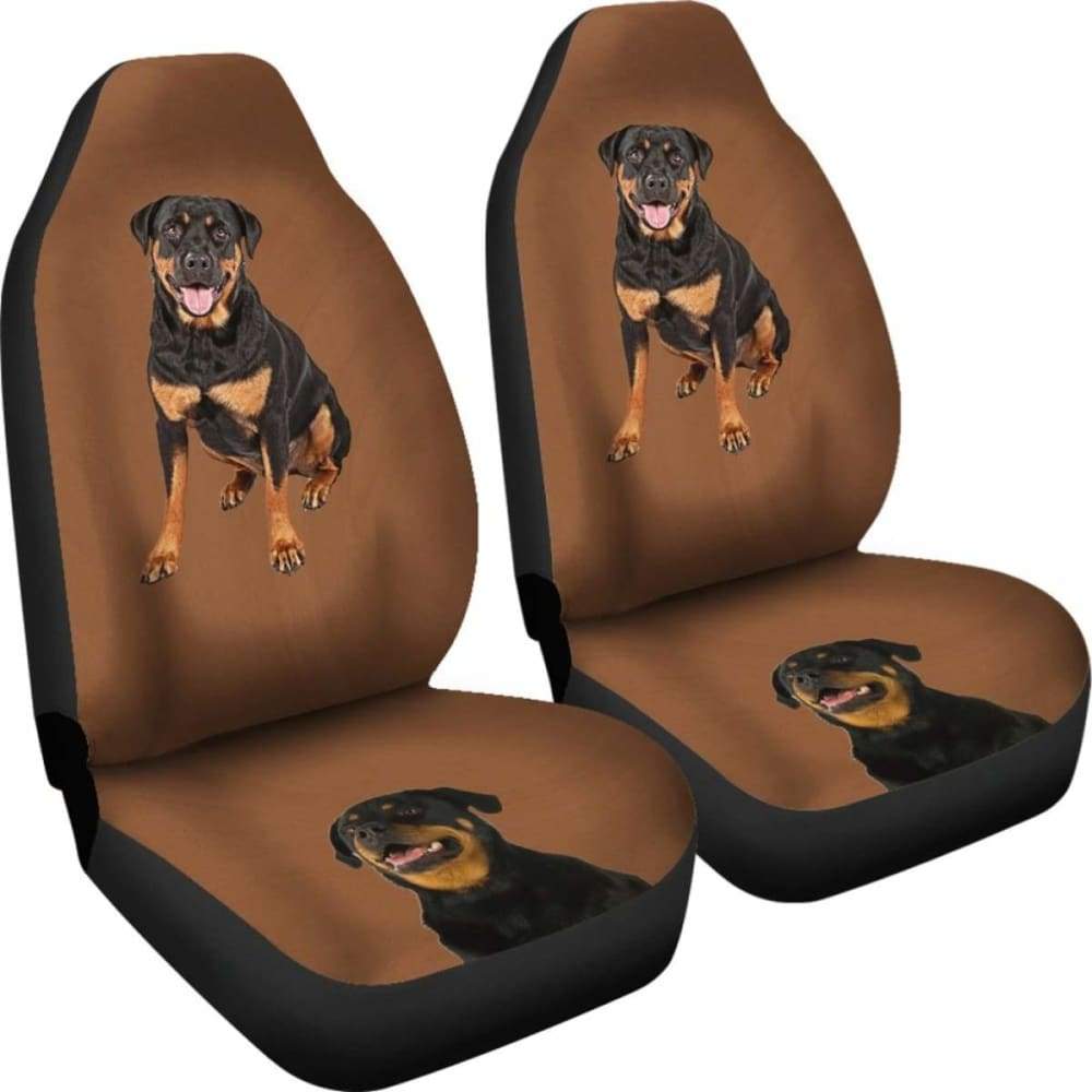 Premium Rottweiler Print Car Seat Cover - Durable Brown Background Design for Dogs - Perfect for Pet Owners, Travel & Vehicle Protection