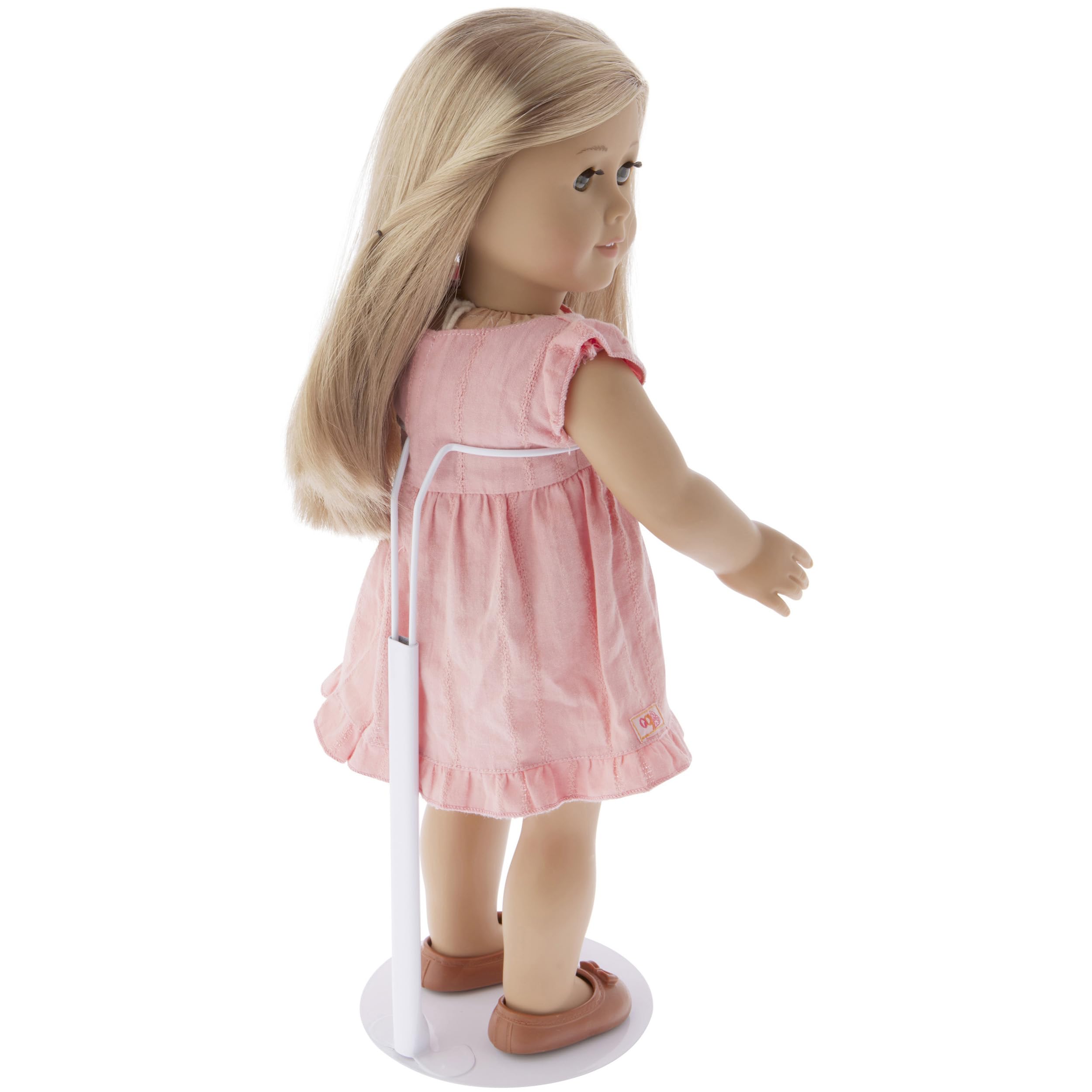 Plymor DSP-90W White Adjustable Doll Stand - Fits 15-21 Inch Dolls (3-4