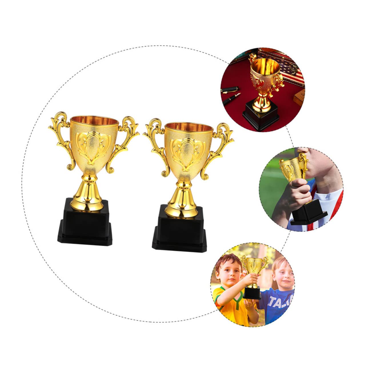 BESPORTBLE 6-Piece Kids Basketball Trophy Set - Reusable Plastic Sports Awards for Children's Competitions & Decor - Perfect for Birthday Parties, School Events, and Sports Day Celebrations