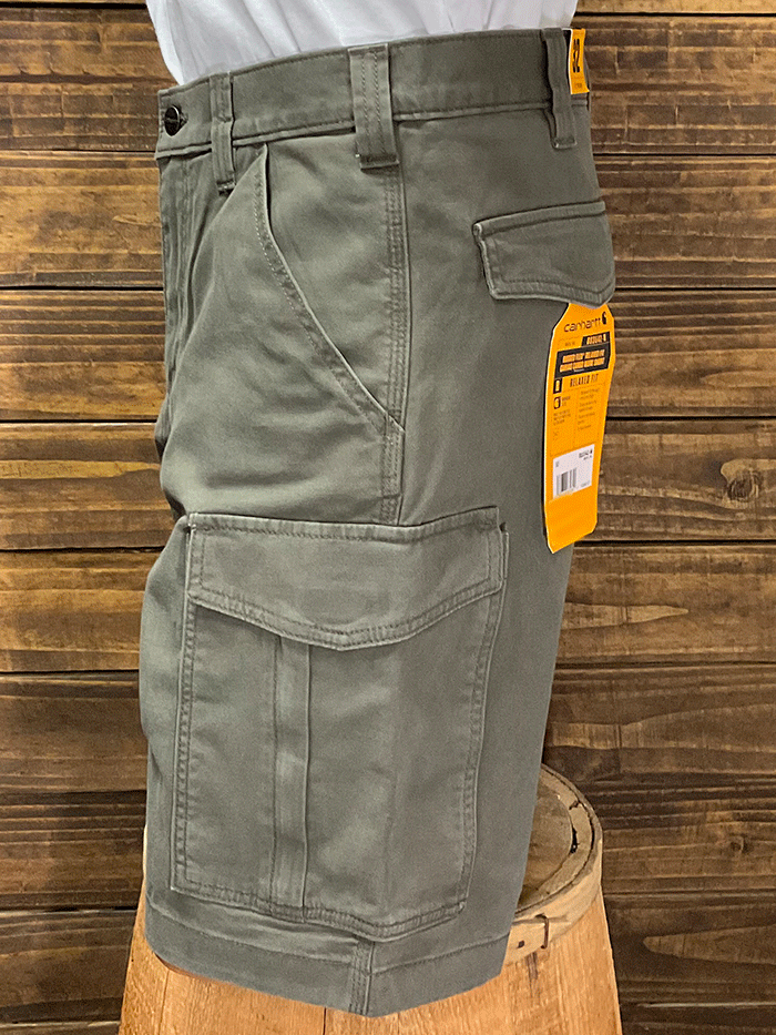 Carhartt 103542 217 Men's Rugged Flex® Relaxed Fit Canvas Cargo Work Shorts in Tarmac - Durable Workwear for Construction, Landscaping & Outdoor Activities