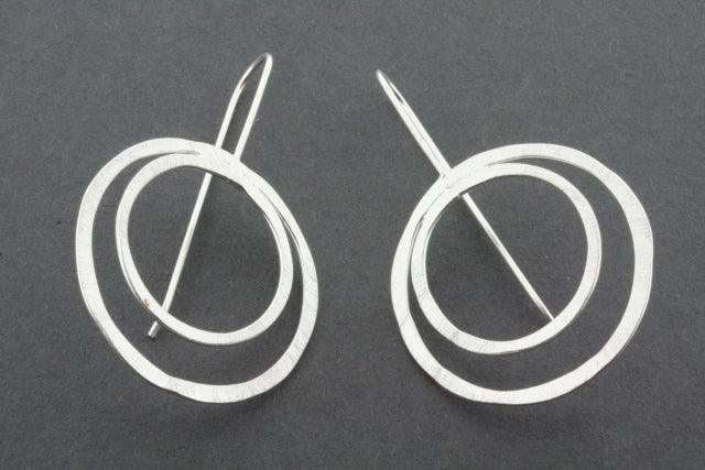 Organic Double Circle Earrings - Sterling Silver Hoop Earrings for Women - Perfect for Everyday Wear & Special Occasions