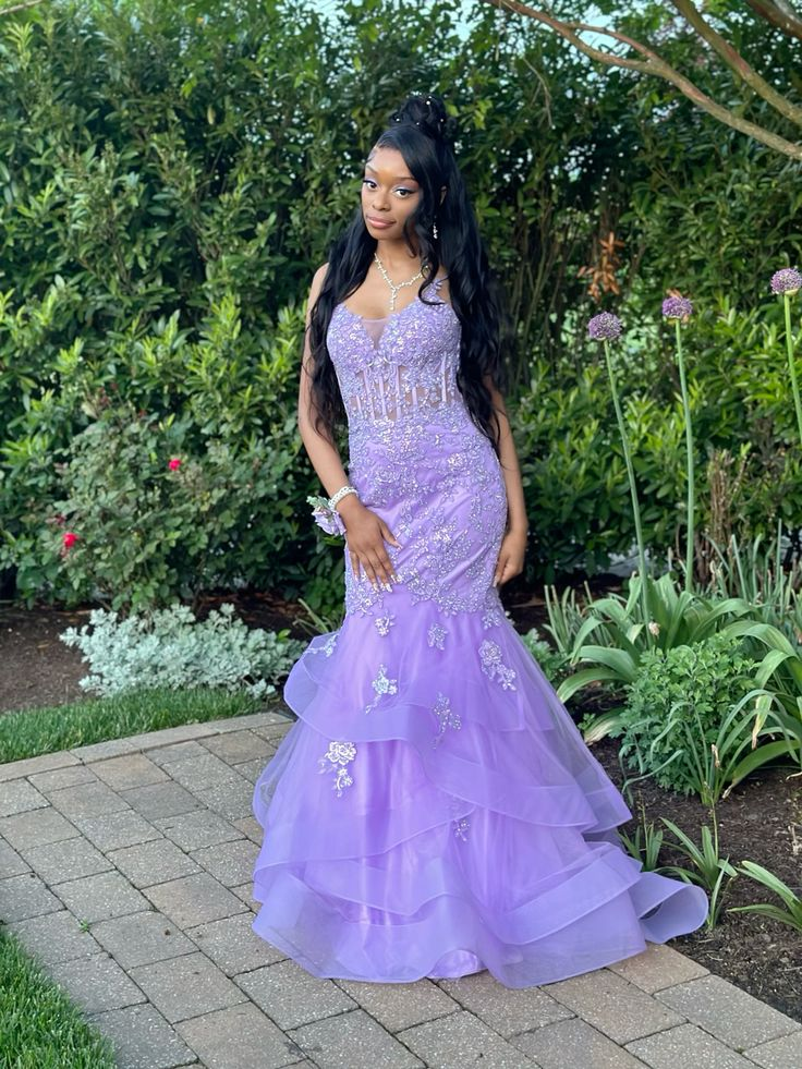 Lavender Mermaid Long Prom Dress - Elegant Tulle Formal Gown for Evening Parties, Homecoming, Quinceañera & Special Occasions | Style J5237