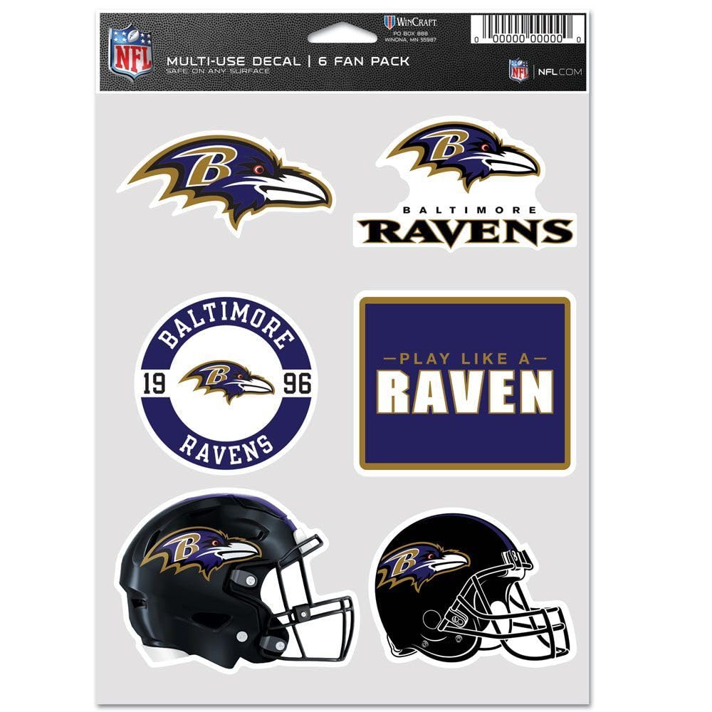 WinCraft NFL Team Fan 6-Pack Decal Set - Premium Vinyl Stickers for Cars, Laptops & Windows - Show Your Team Spirit Anywhere!
