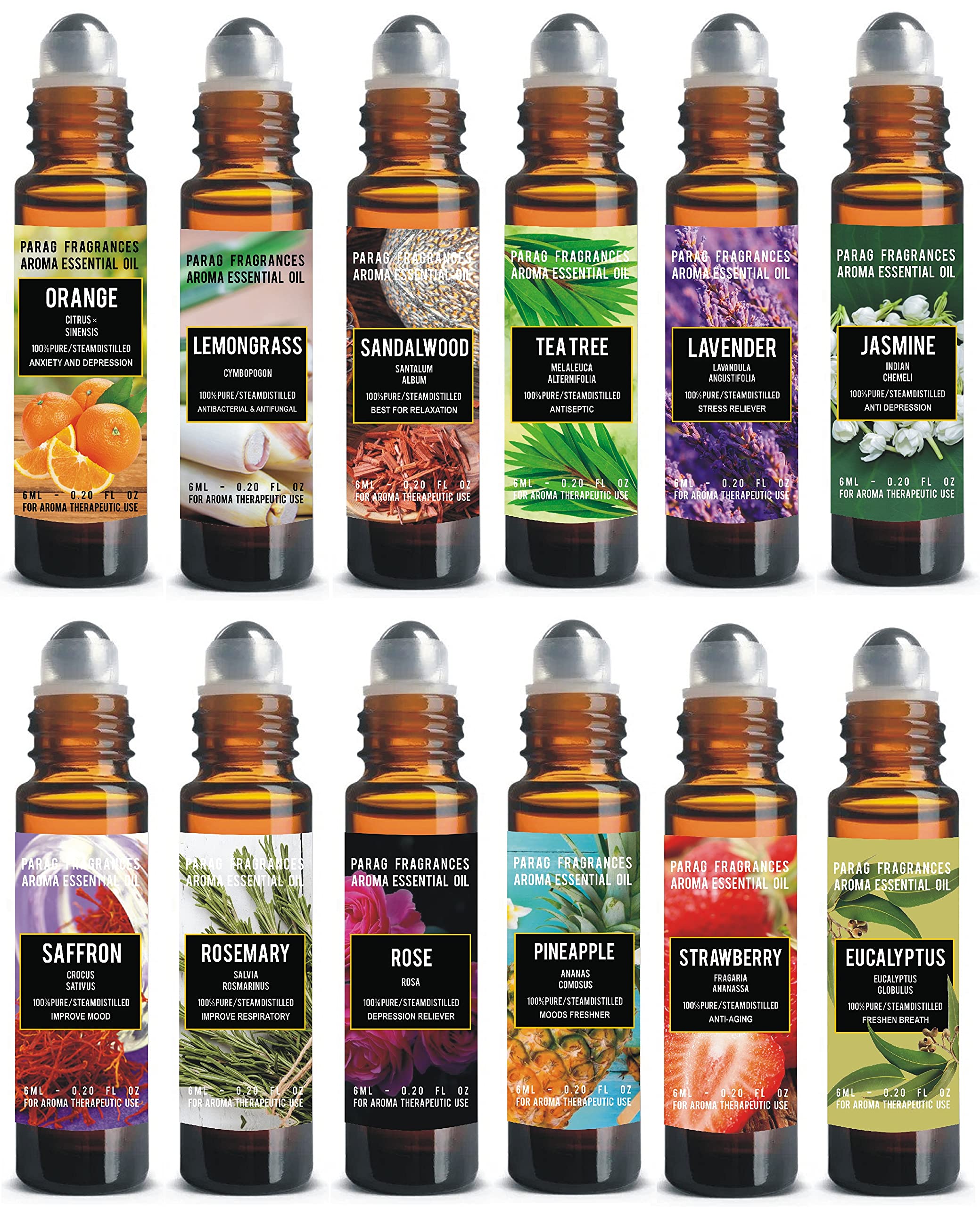 Parag Fragrances Eucalyptus Essential Oil - 100% Pure Natural Undiluted Aromatherapy Grade Oil (6ml) for Diffusers, Massage & Stress Relief