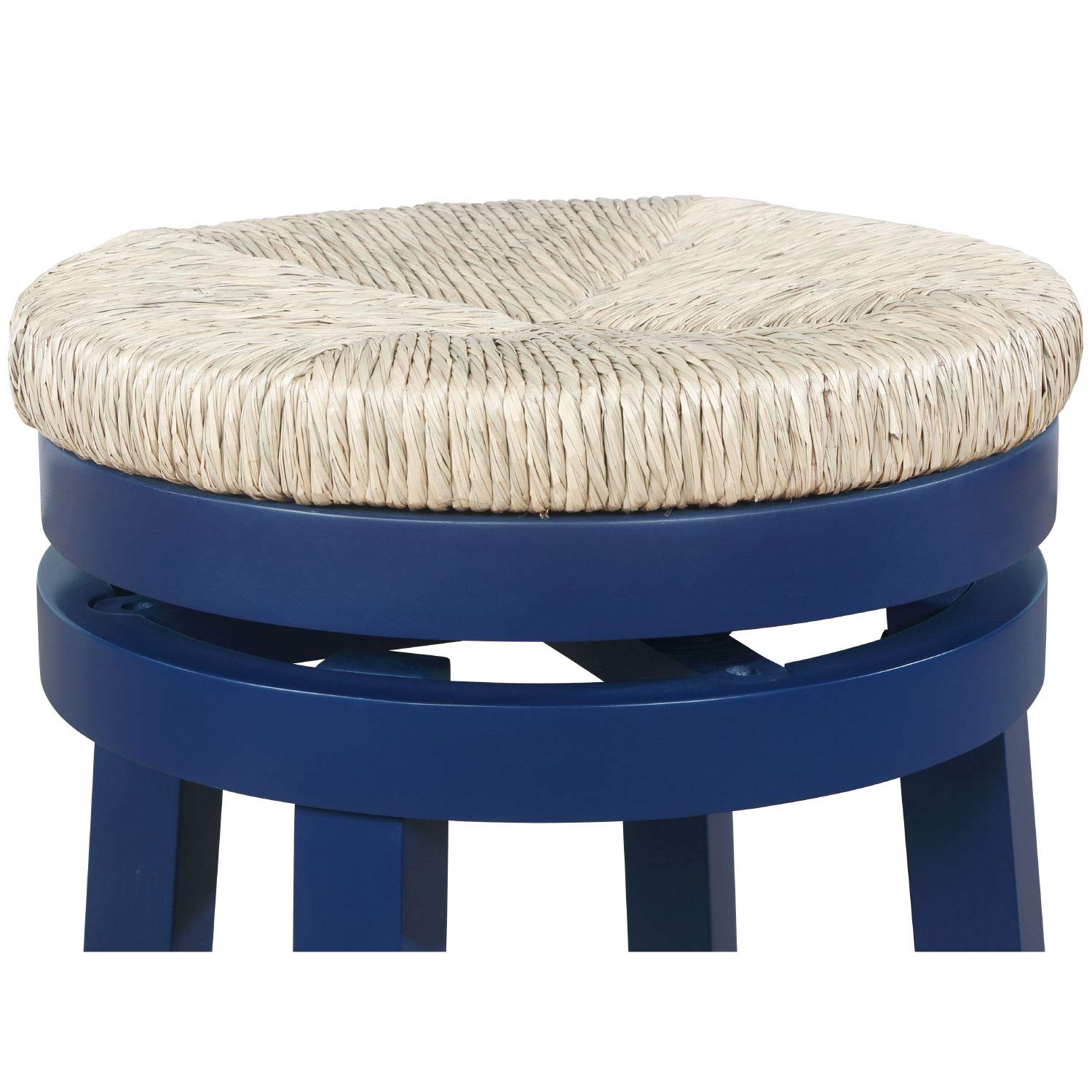 Powell Morgan Swivel Bar Stool - Navy Blue Upholstered Counter Height Stool for Kitchen Island, Bar & Dining Room - Modern Home Furniture
