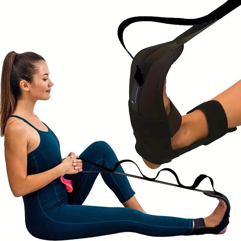 Yoga Stretching Strap for Foot and Calf - Flexible Exercise Band for Stretching, Flexibility & Physical Therapy - Perfect for Yoga, Pilates, Home Workouts & Post-Injury Recovery
