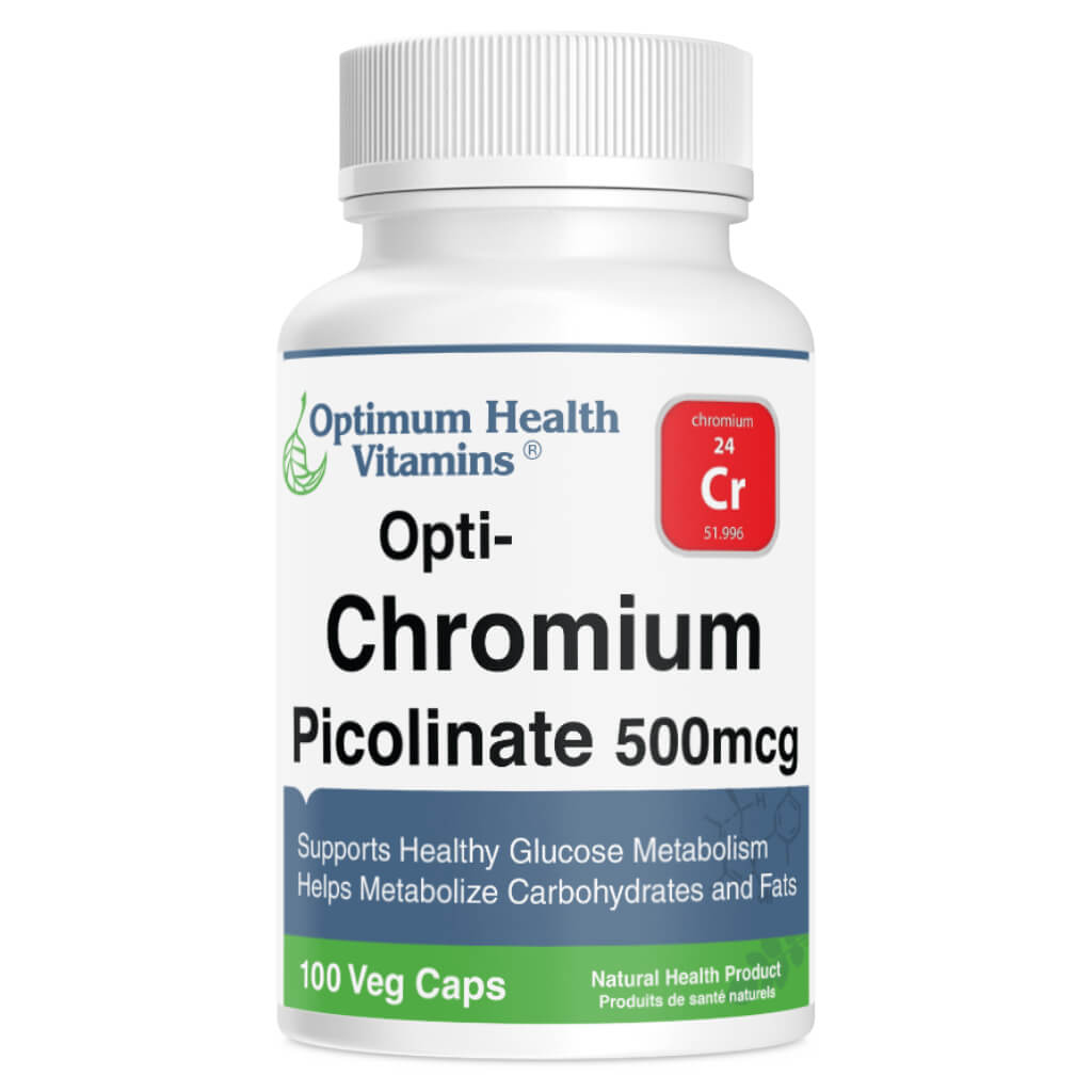 Opti Chromium Picolinate 500mcg Supplement - Supports Blood Sugar & Metabolism - Ideal for Diabetics & Weight Management