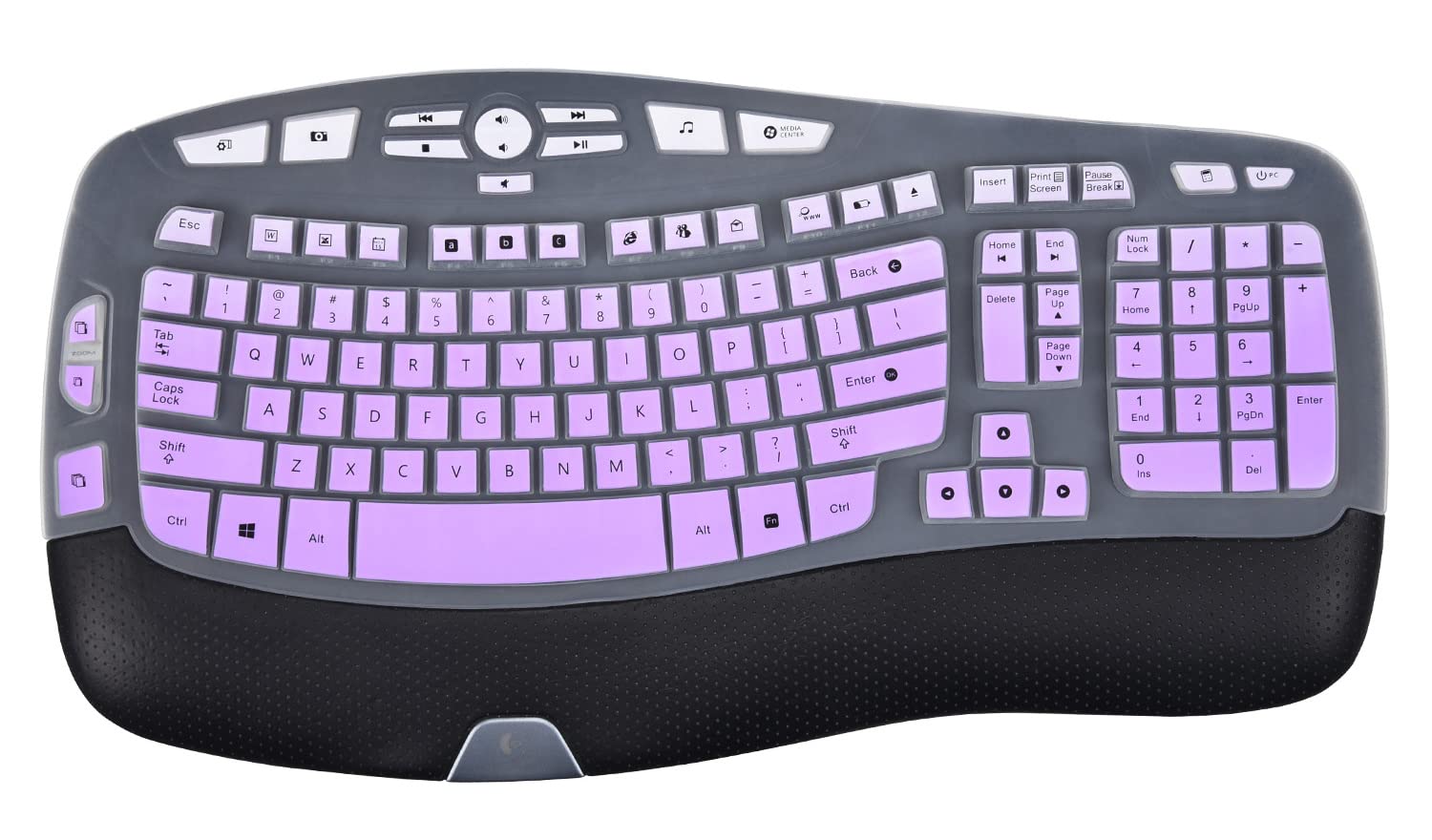 Logitech K350 Keyboard Cover - Gradient Purple for MK570 MK550, Ergonomic Skin Protector for Comfortable Typing