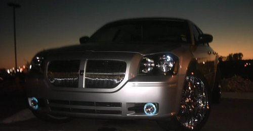 White Halo Fog Lights for 2005-2009 Dodge Magnum - Durable LED Fog Lamp Kit with Bright Halo Ring - Perfect for Night Driving & Off-Road Adventures