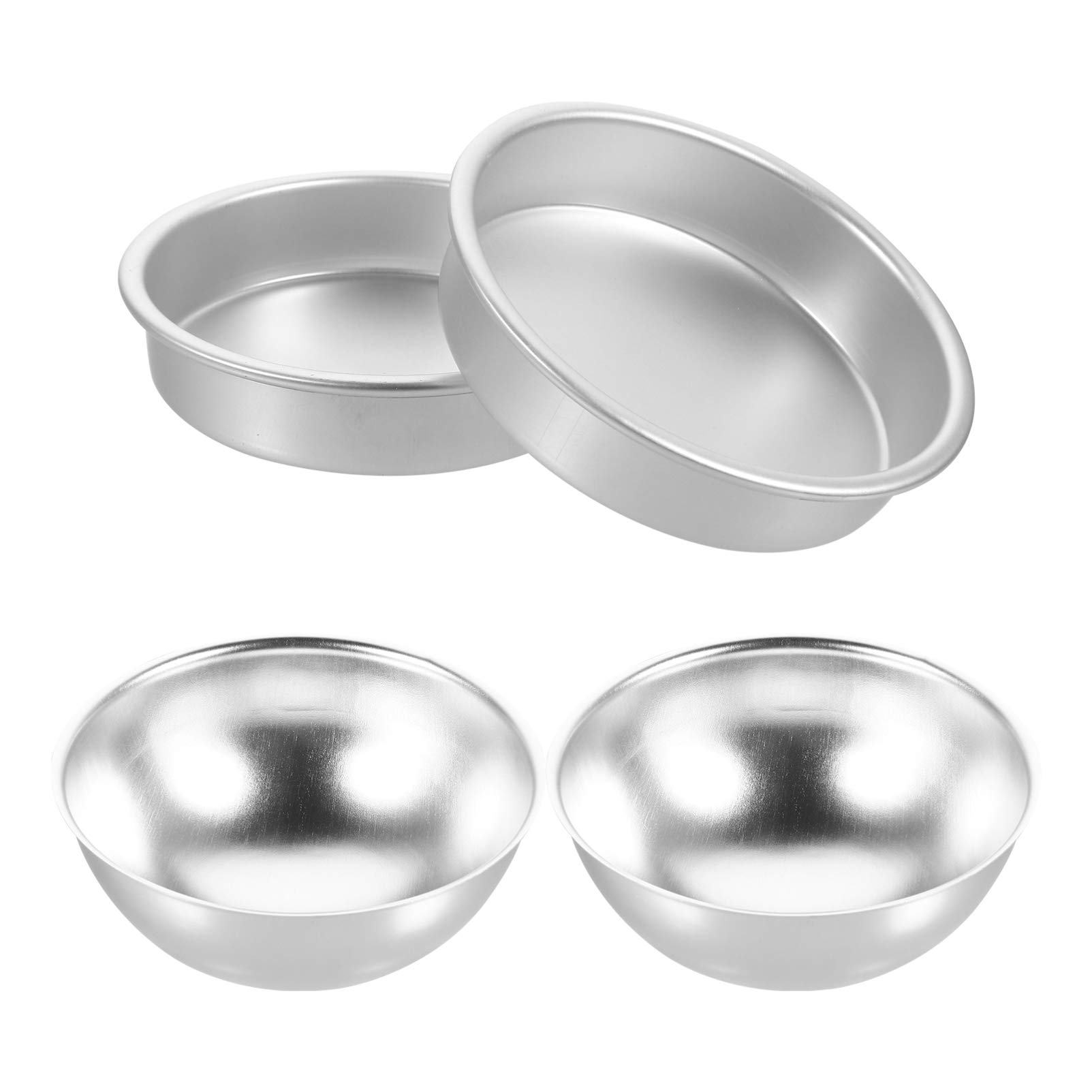 Hemoton 1 Set Non-Stick Aluminum Alloy Cake Baking Molds - 2 Piece Hemisphere Cake Pan Set for Baking, Cooking & Pastry - Perfect for Birthday Cakes, Wedding Cakes & Dessert Making