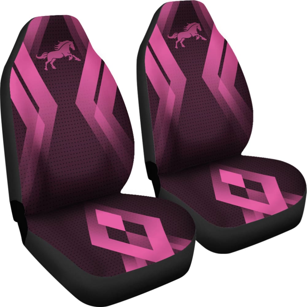 Premium Black & Pink Mustang Horse Custom Car Seat Covers - Universal Fit for Ford Mustang Models - Perfect for Car Enthusiasts & Gift Giving