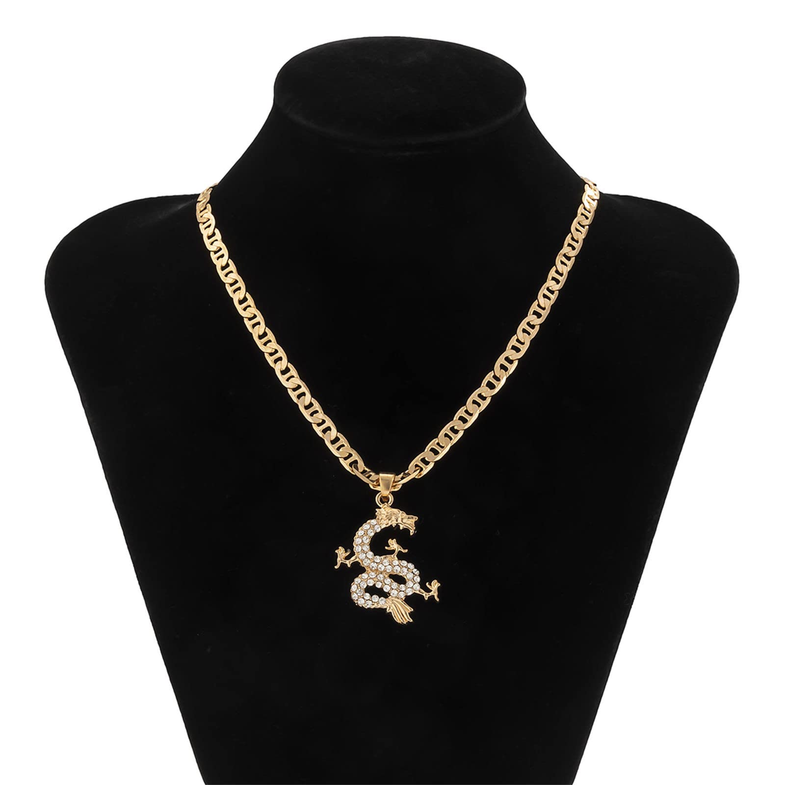 Elegant Crystal Dragon Rhinestone Pendant Necklace for Women & Men - Luxury Fashion Jewelry for Parties, Weddings & Special Occasions
