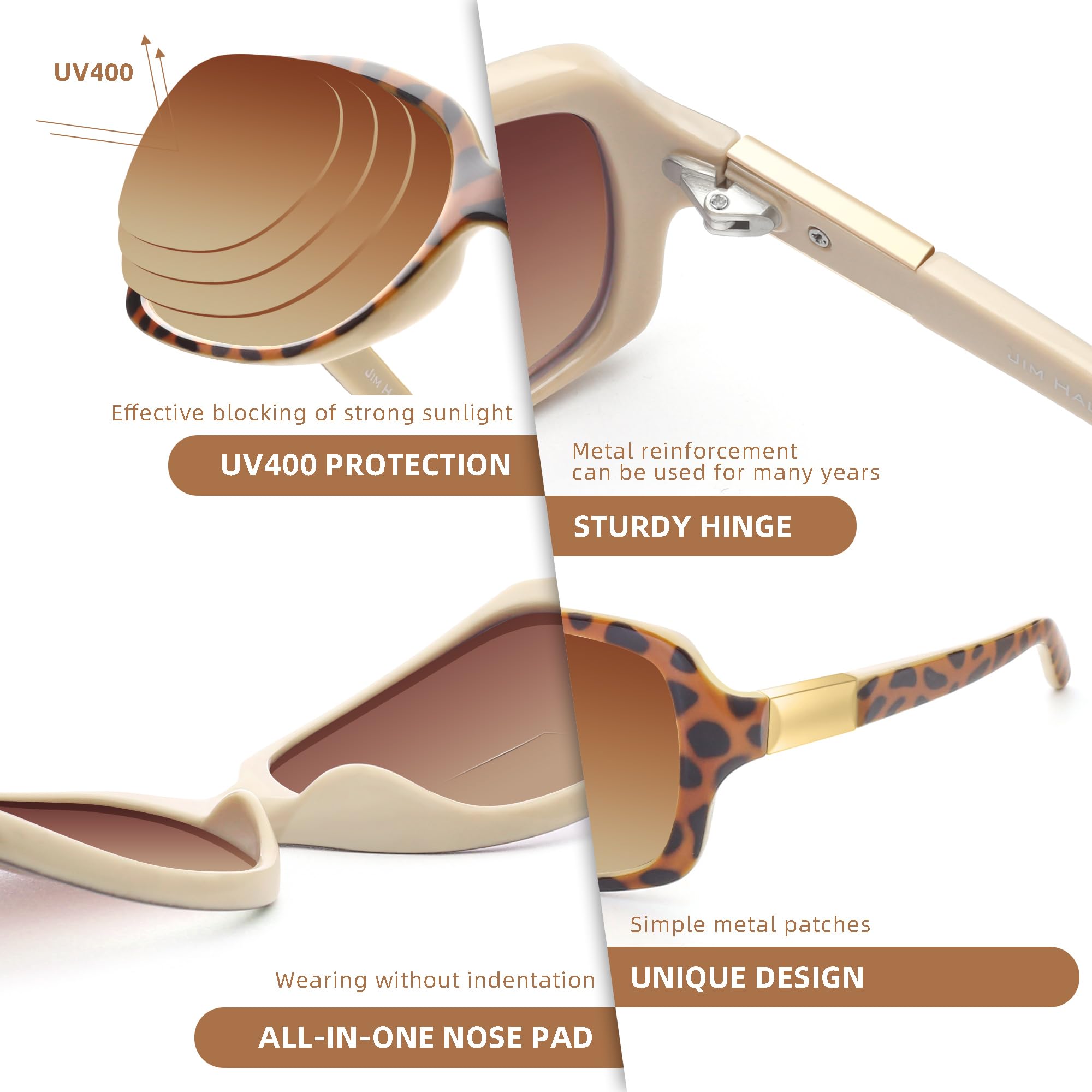 JM Classic Bifocal Reading Glasses for Women - Square Stylish Gradient Sunglasses Readers +3.5 Strength in Tortoise Frame | Perfect for Reading, Outdoor Activities & Fashion Accessories