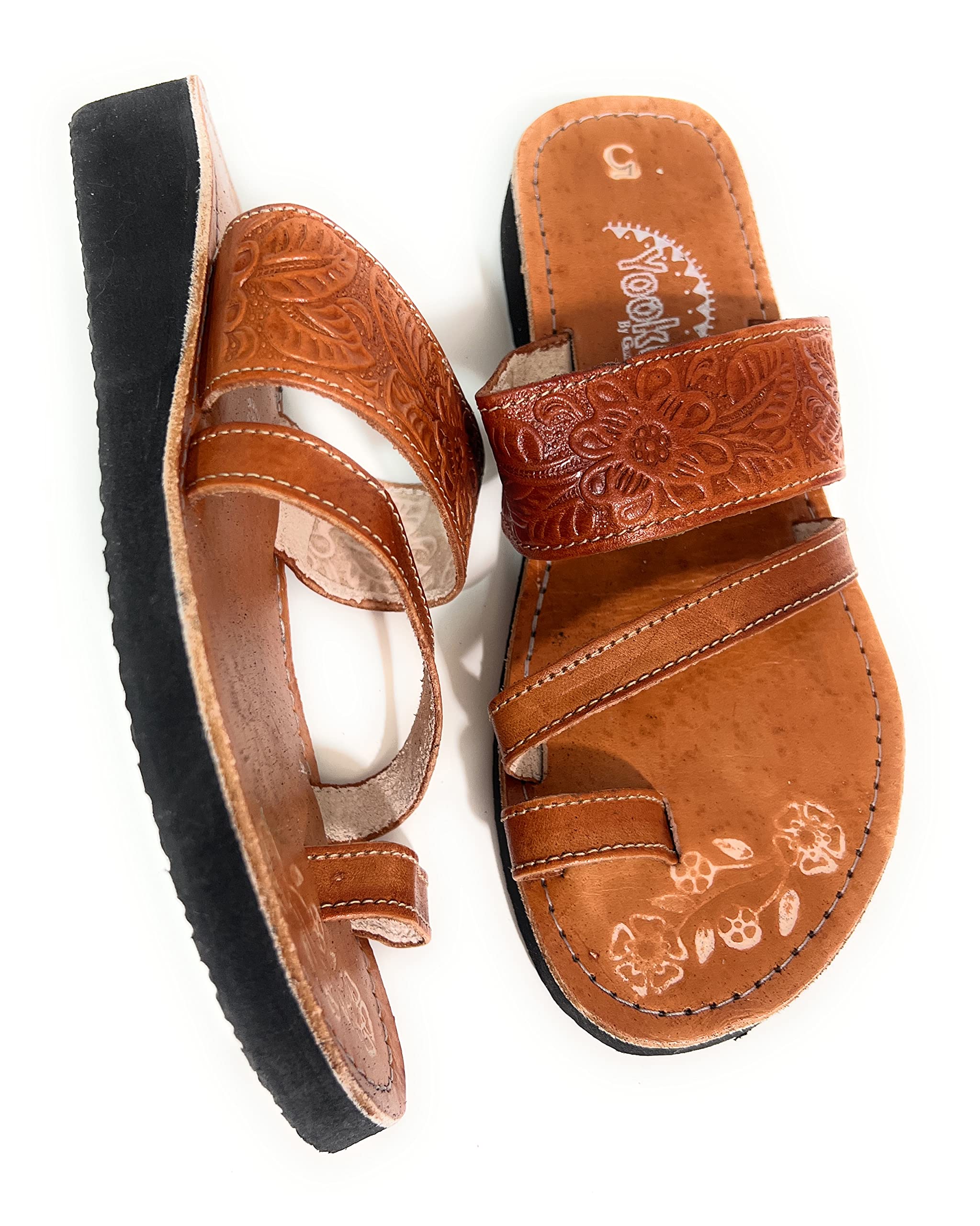 Women's Genuine Leather Huarache Sandals - Authentic Mexican Closed-Toe Sandals for Summer, Beach & Casual Wear