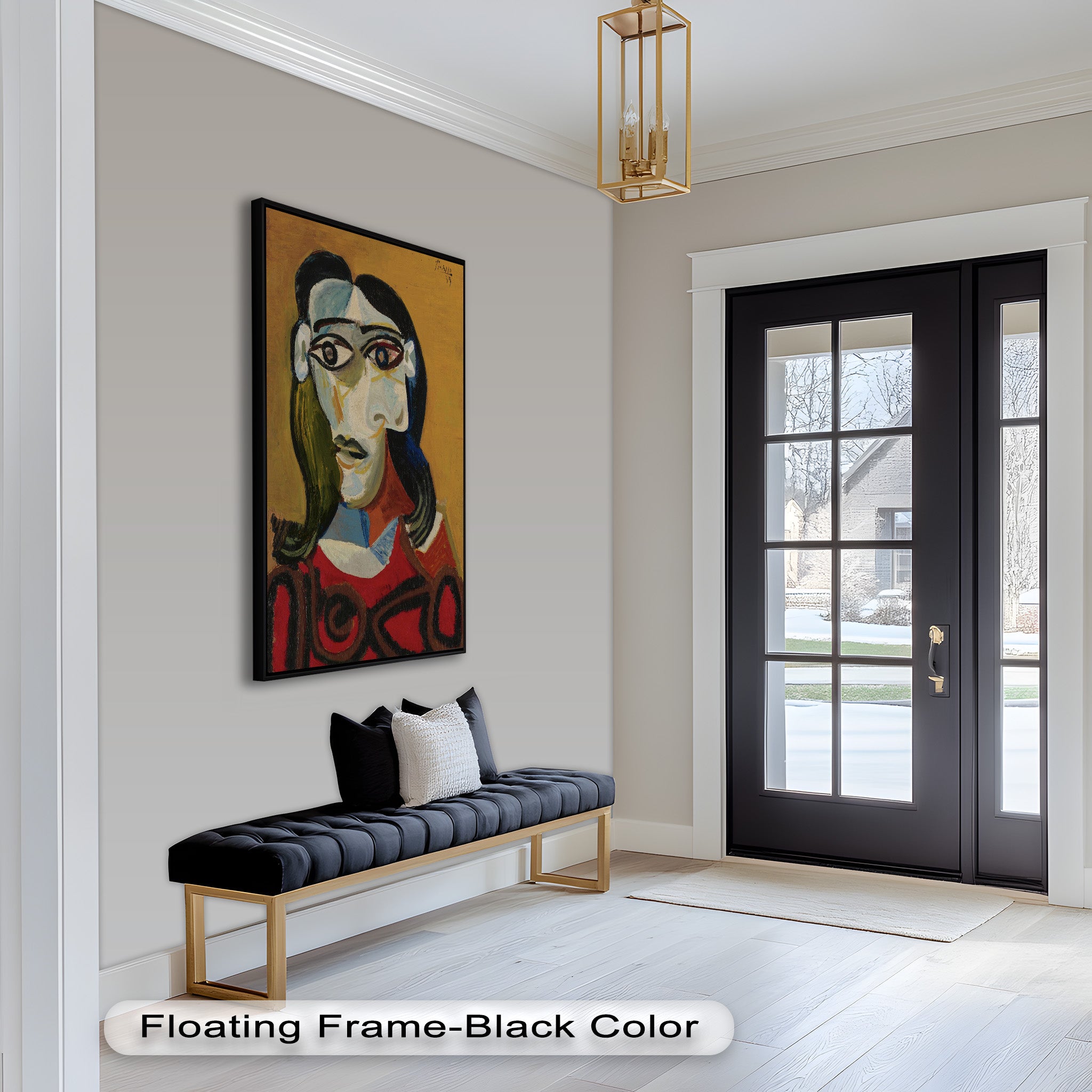 Abstract Portrait with Red Garment - Picasso Style Oil Painting Reproduction - Wall Art for Living Room, Bedroom & Office Decor