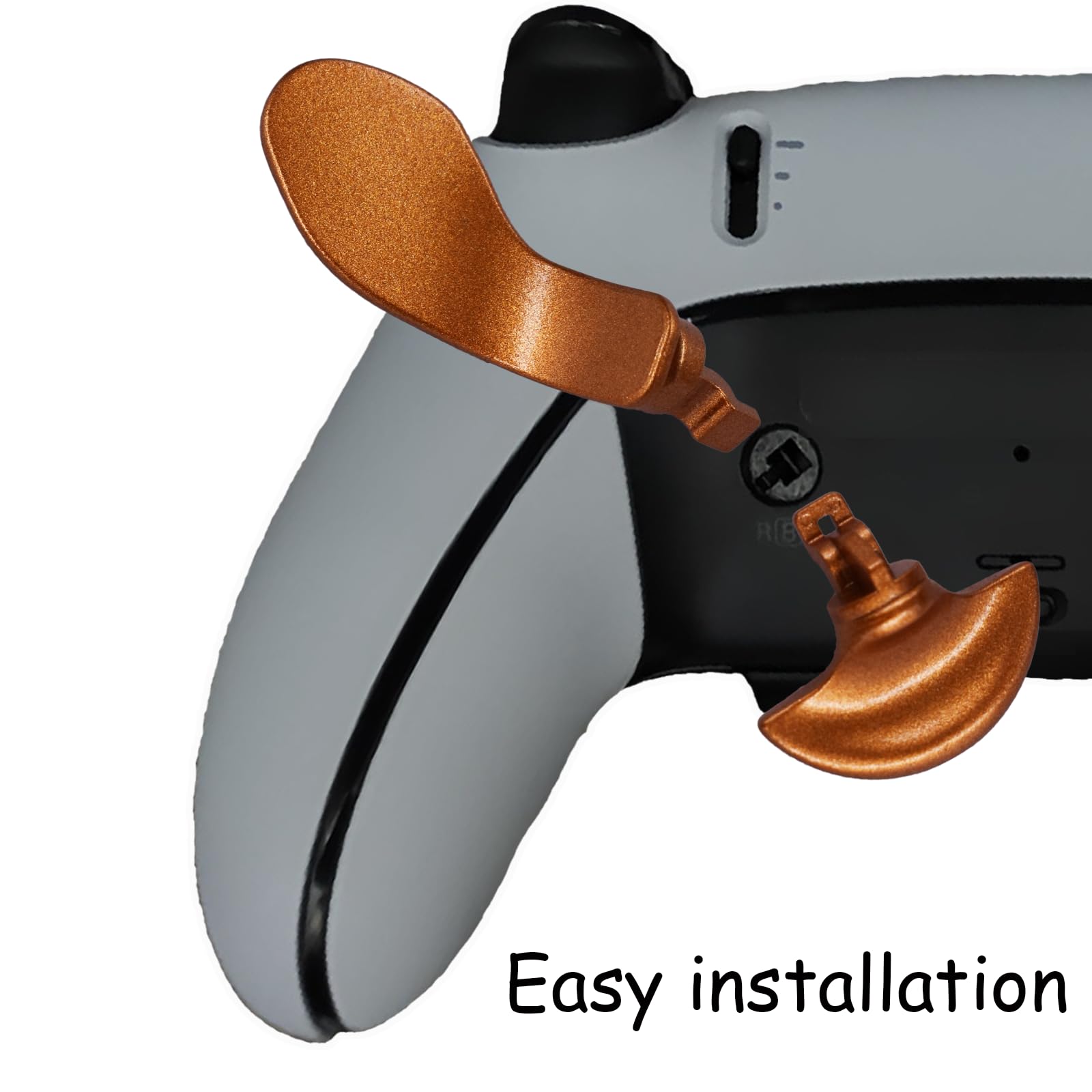 4 Replacement Back Paddles for PS5 DualSense Edge Controller - Gold Metal Back Buttons, Compatible with PS5 DualSense Edge - Enhance Your Gaming Experience for FPS, Racing & Action Games