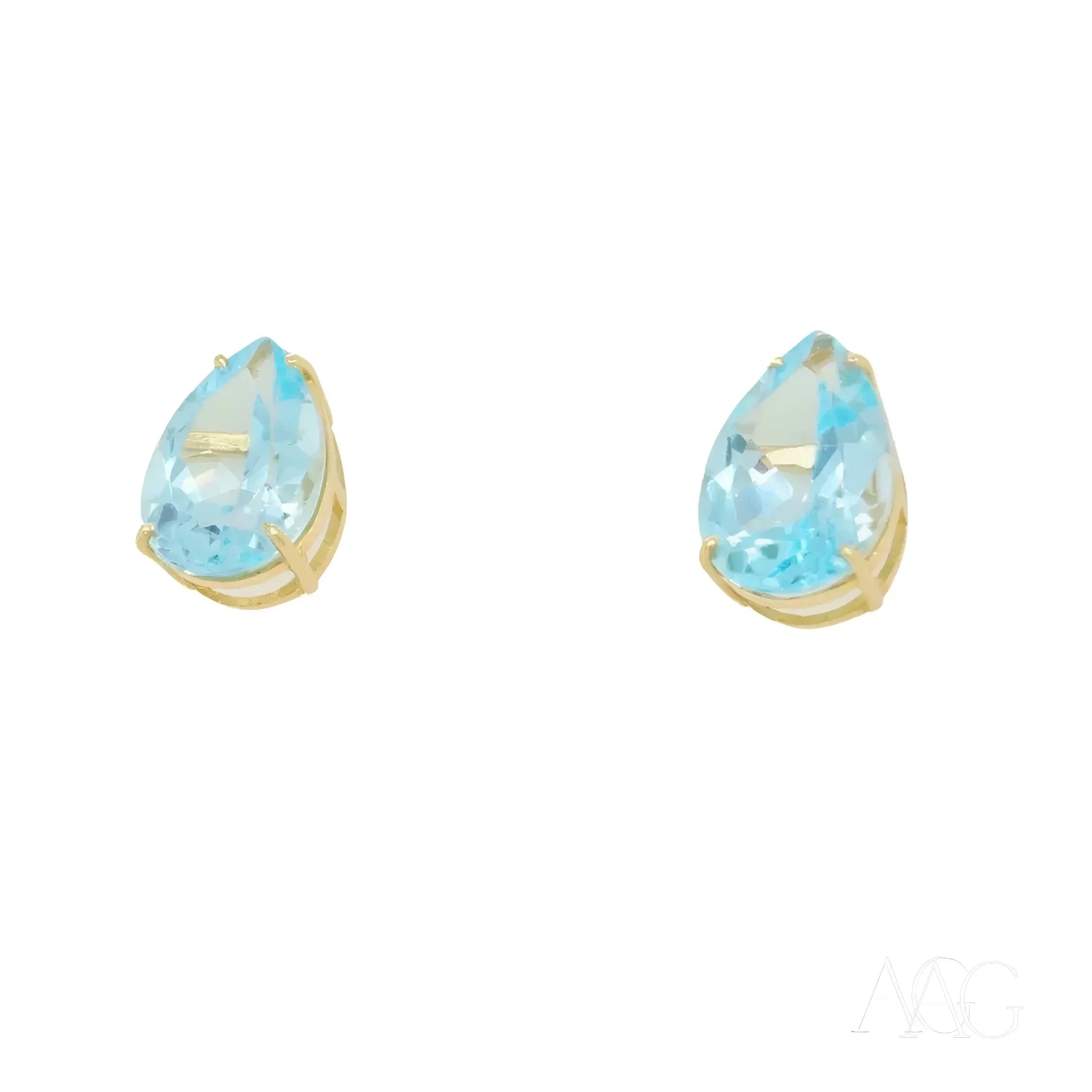 Exquisite Blue Topaz Gold Earrings for Women – Elegant Dangle Earrings for Parties, Weddings & Special Occasions