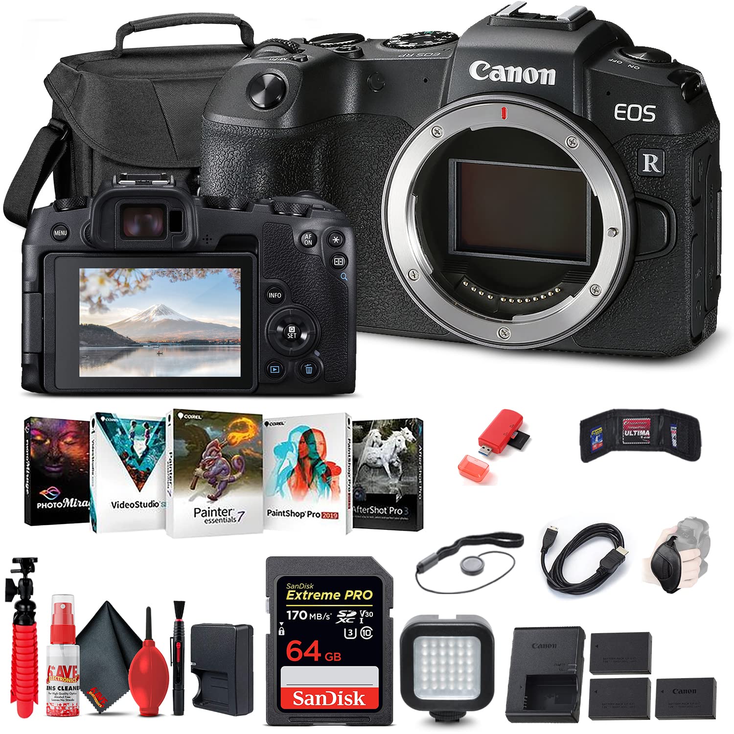 Canon EOS RP Full Frame Mirrorless Digital Camera Body (Renewed) with 64GB Memory Card, Case, 2 Batteries, Charger & Accessories Kit - Perfect for Travel Photography, Vlogging & Professional Portraits