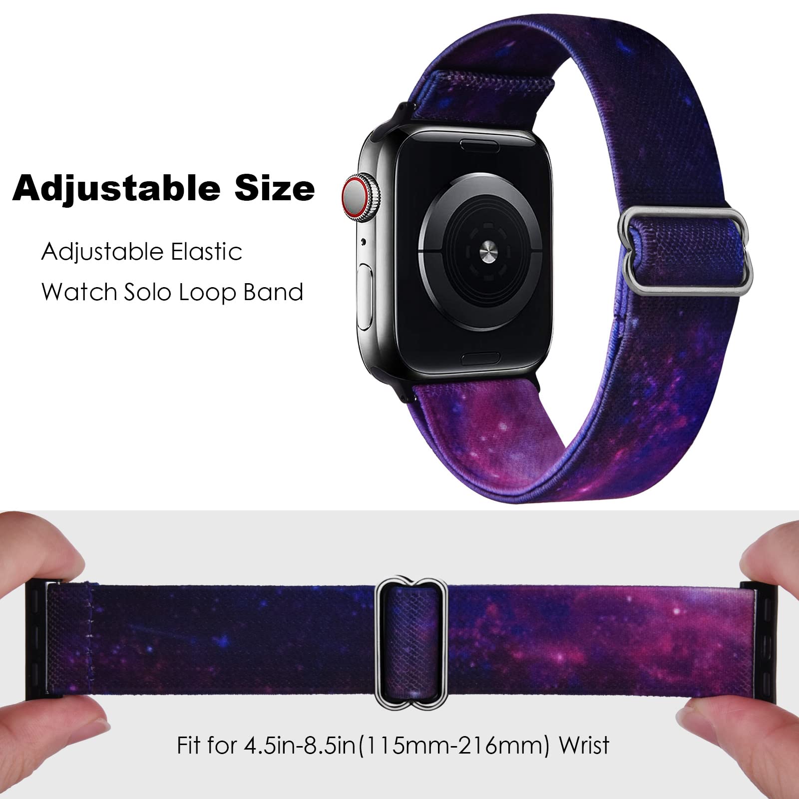 MOFREE Beaded Stretch Bracelet Compatible with Apple Watch 40mm/38mm/41mm (Series 7/SE/6/5/4/3/2/1) - Handmade Elastic Fashion Band for Women - Perfect for Workouts, Office Wear & Casual Outfits