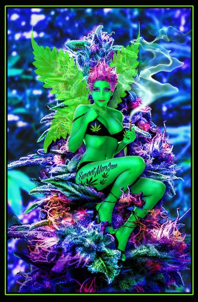 Studio B Weed Fairy - Flocked Blacklight Poster 24