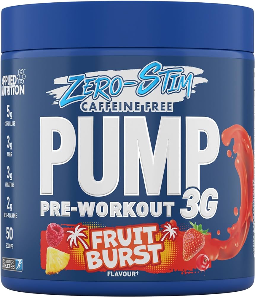 Applied Nutrition Pump Zero Stim Free Pre Workout Powder - 350g (50 Servings) | Caffeine-Free Muscle Pump & Performance Booster | Ideal for Gym, Bodybuilding & Fitness Training