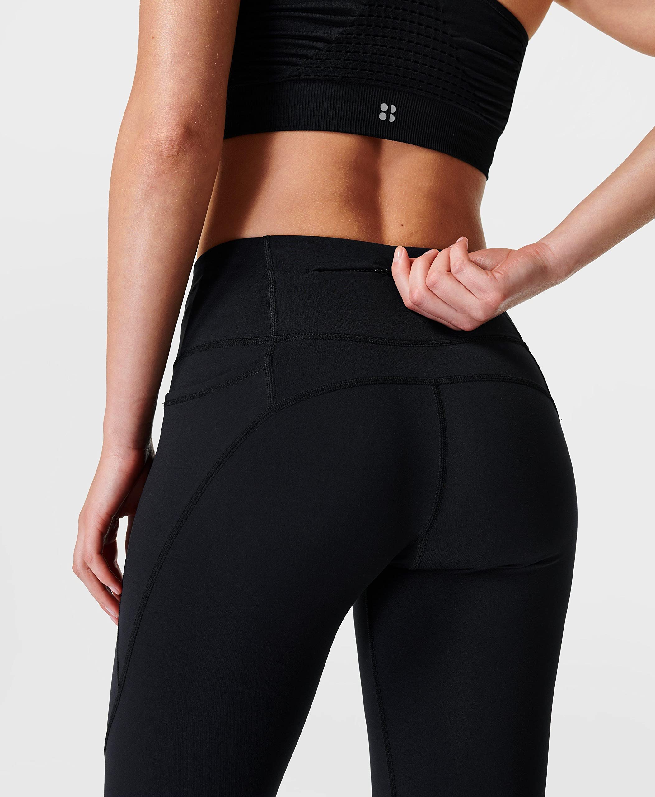 Sweaty Betty Women's High-Waisted Power Workout Leggings - Black | Moisture-Wicking & Squat-Proof Yoga Pants for Gym, Running & Fitness Training