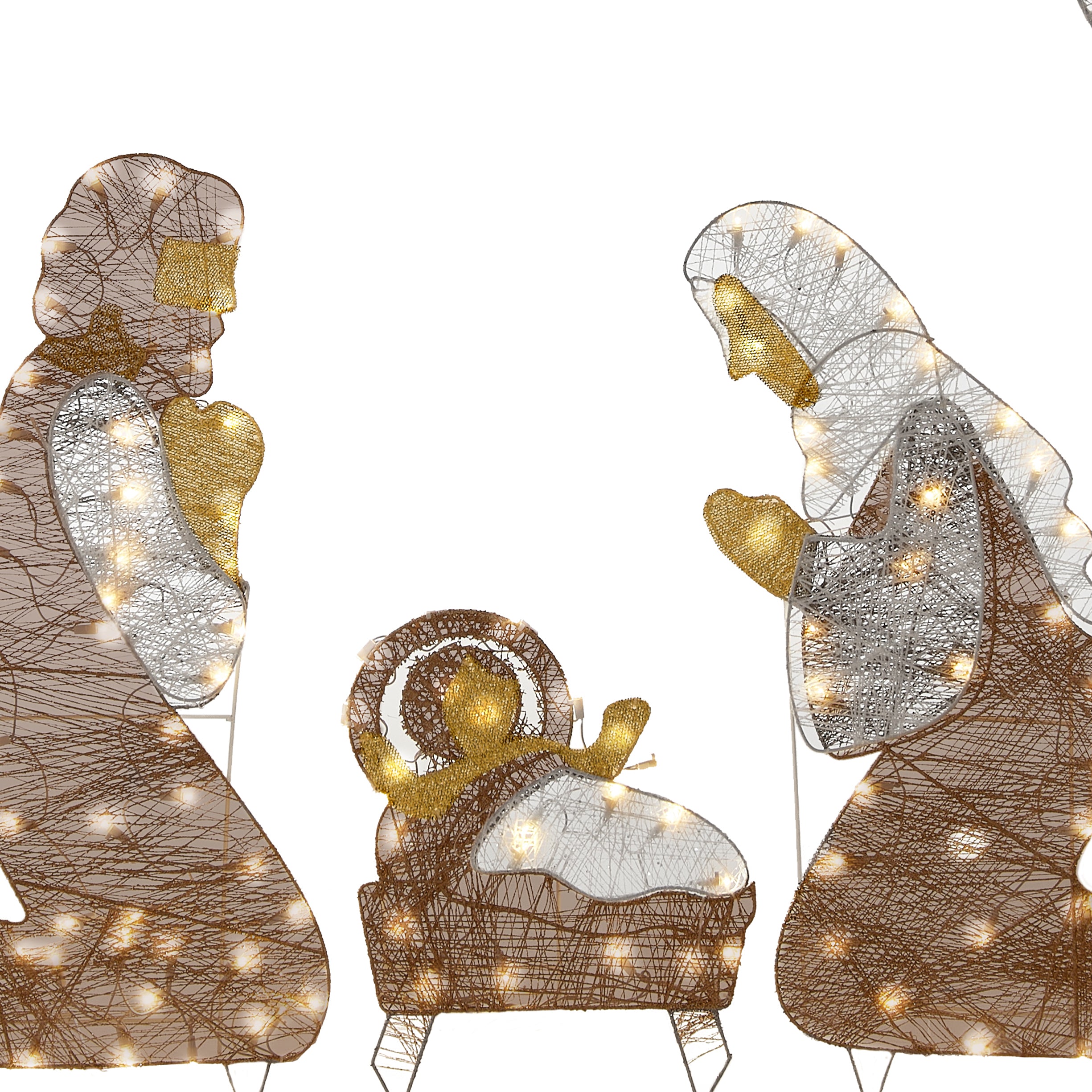 72 Inch Nativity Scene with White LED Lights - Outdoor Christmas Decoration for Yard, Garden, and Holiday Display
