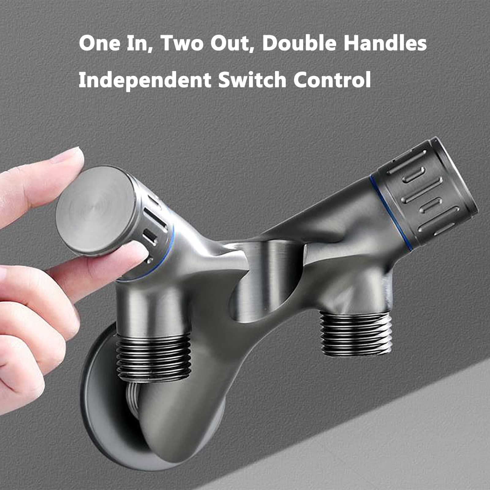AOSAFE Wall-Mounted Bidet Sprayer Kit for Toilet - Dual Independent Outlet, Leak-Proof Bathroom Mixer Spray - Perfect for Hotel, Kitchen & Bathroom Use