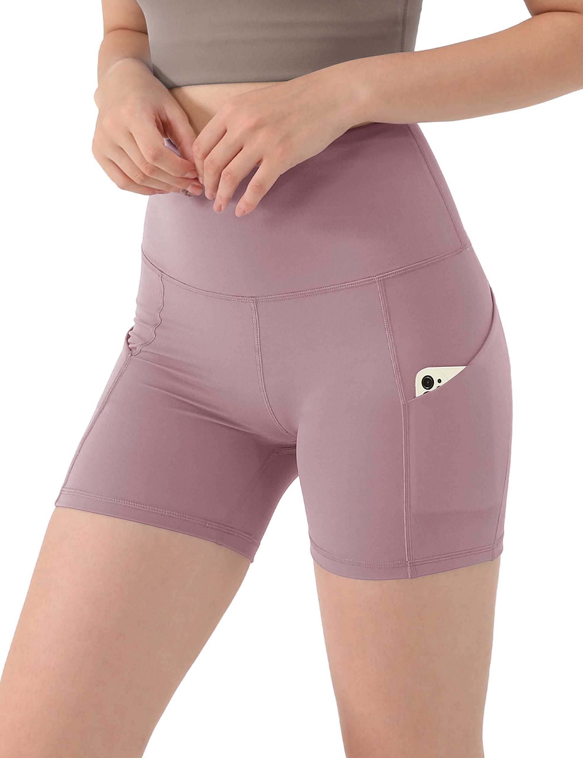 ODODOS Women's High Waist Biker Shorts with Pockets - Tummy Control Workout Shorts for Gym, Running, Yoga & Athletic Activities | Comfortable & Stylish Activewear for Women