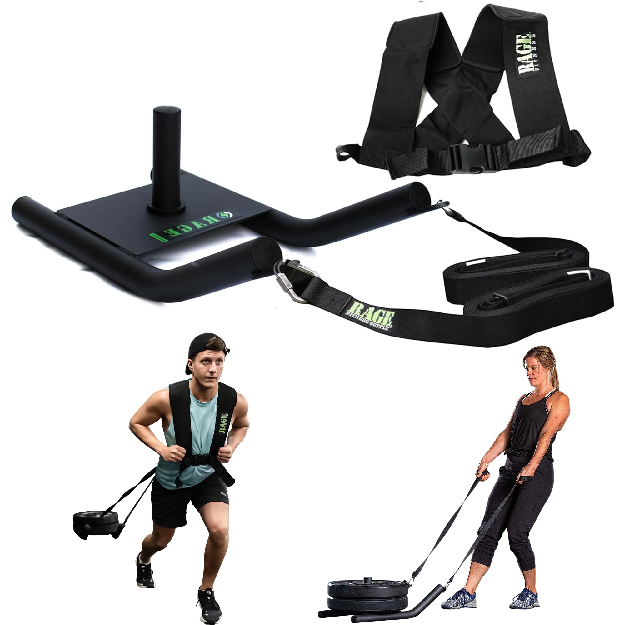 Best Weight Sled for Speed Training - Heavy Duty Pull Sled Workout Equipment for Strength & Athletic Performance - Fits Standard 2