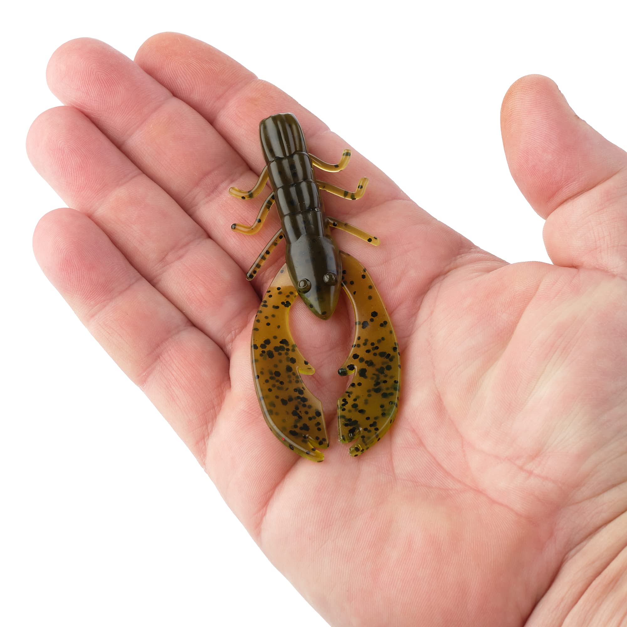 Berkley PowerBait Crazy Legs Chigger Craw Soft Plastic Fishing Lures - 8 Pack for Bass, Trout & Freshwater Fishing - Ideal for Casting, Jigging & Flipping Techniques
