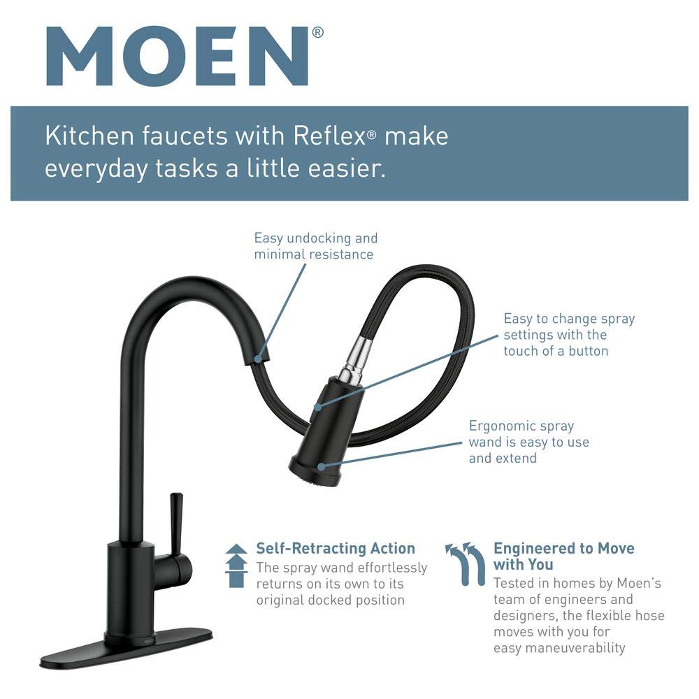 Moen Fieldstone 87808SRS Pull-Down Kitchen Faucet with Soap Dispenser - Modern Stainless Steel Design for Easy Cooking and Cleaning