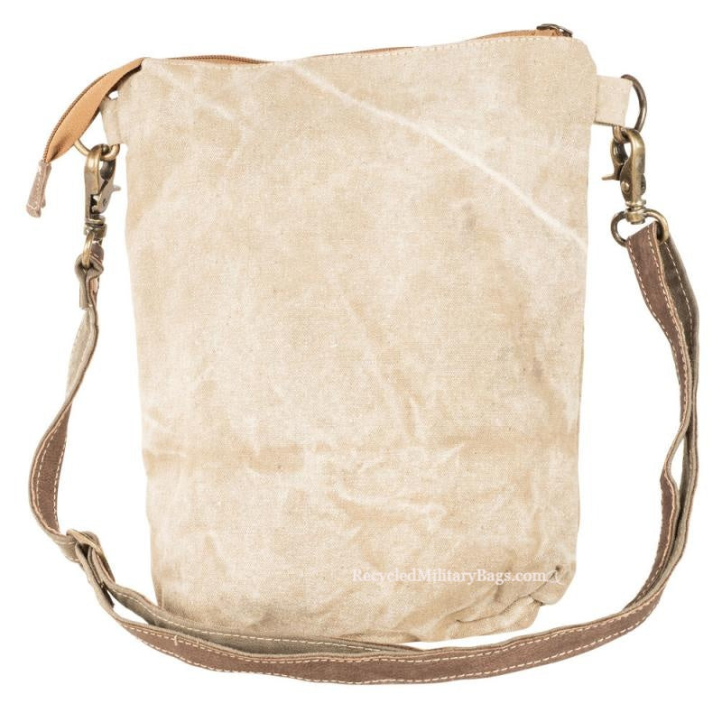 Eco-Friendly Canvas Crossbody Bag with 2 Front Zipper Pockets - Sustainable Fashion Accessory for Women - Perfect Gift for Travel, Work & Daily Use