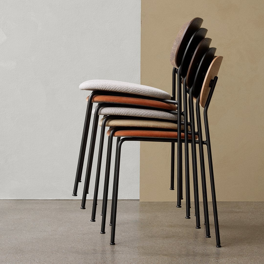 Co Dining Stackable Chair - Upholstered Seat for Kitchen, Dining Room & Outdoor Patio | Comfortable & Space-Saving Furniture