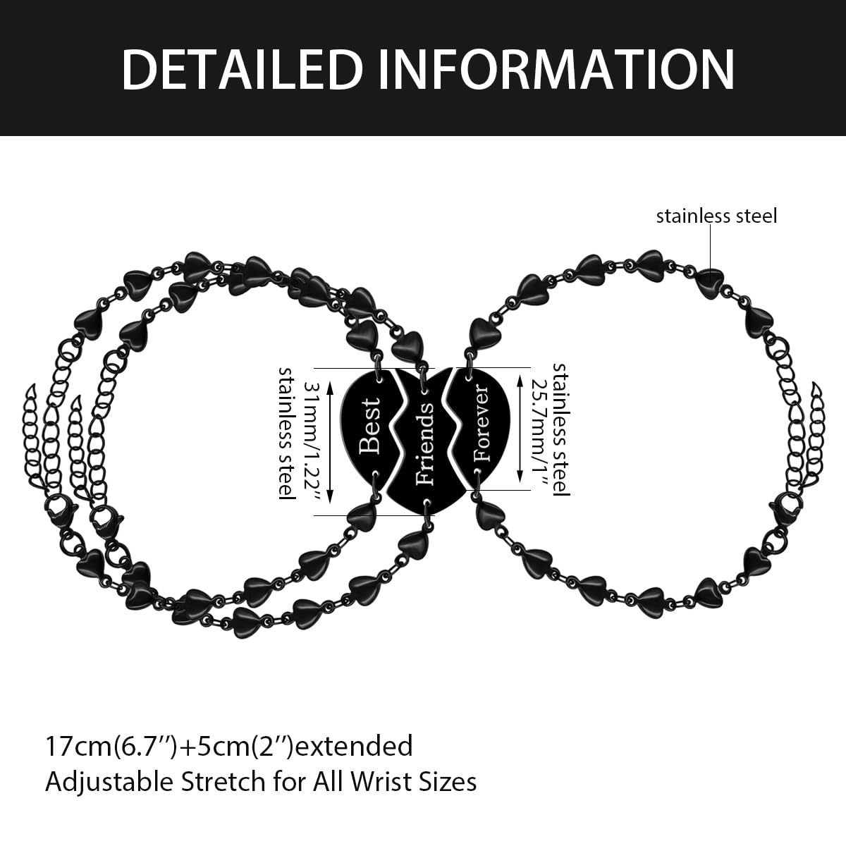 Best Friendship Bracelets for Women - Matching Heart Puzzle Set for Sisters, Moms & Daughters | Cute Couple Gifts for Best Friends, Valentine's Day or Birthday Presents | Perfect for Everyday Wear and Special Occasions